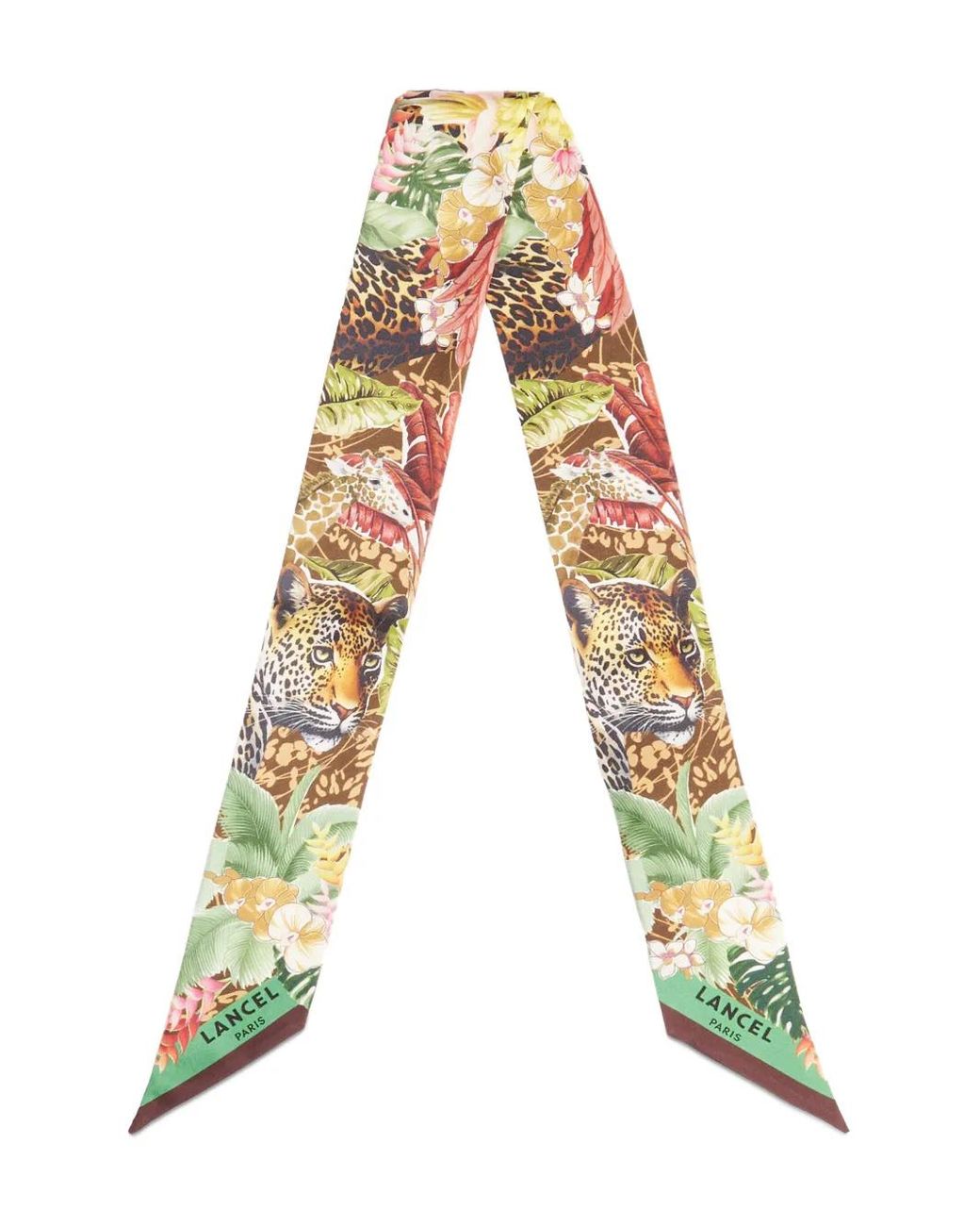 Lancel White Jungle Motif Silk Headband