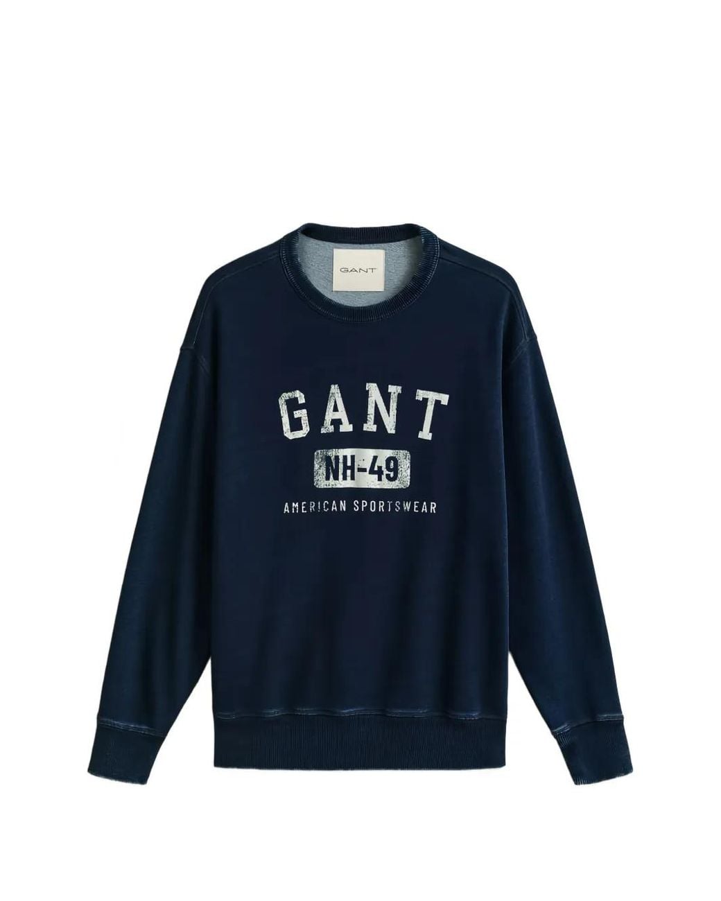 Gant Blue Logo-Print Crew-Neck Sweatshirt for men