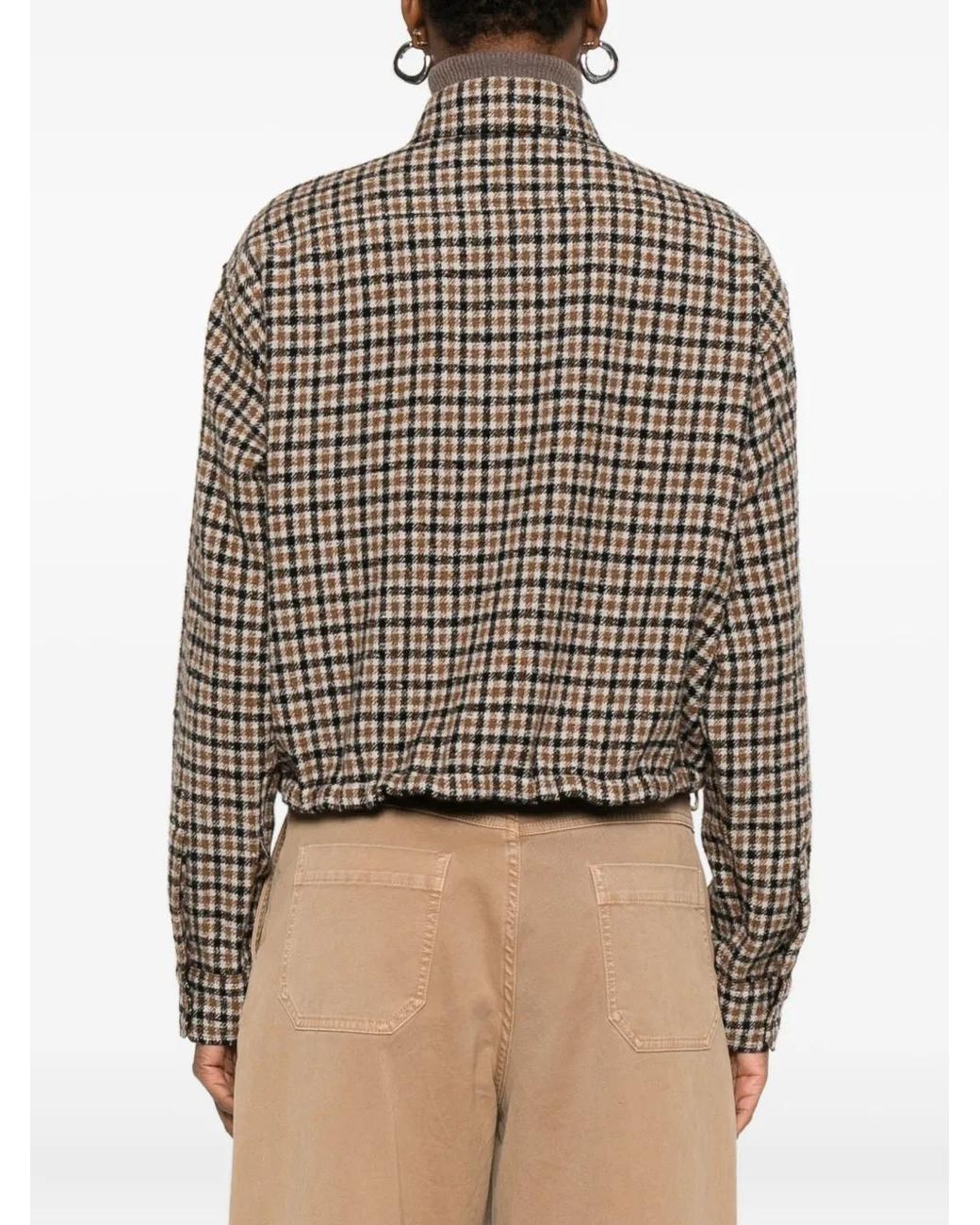 Moncler Brown Check-Pattern Overshirt