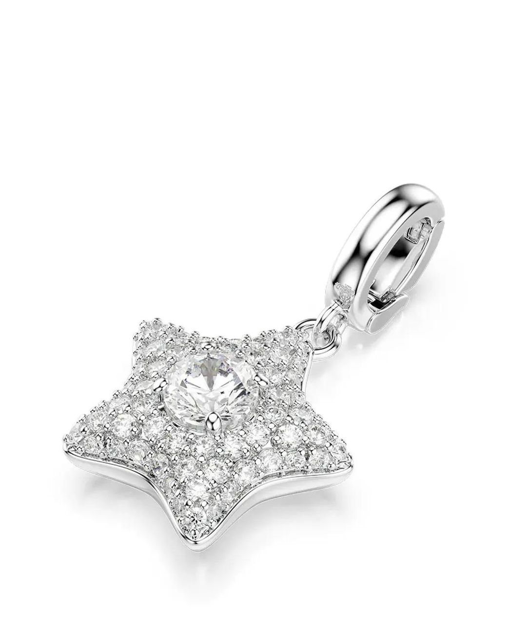 Swarovski White Breloque Étoile Sublime Ornée De Cristaux