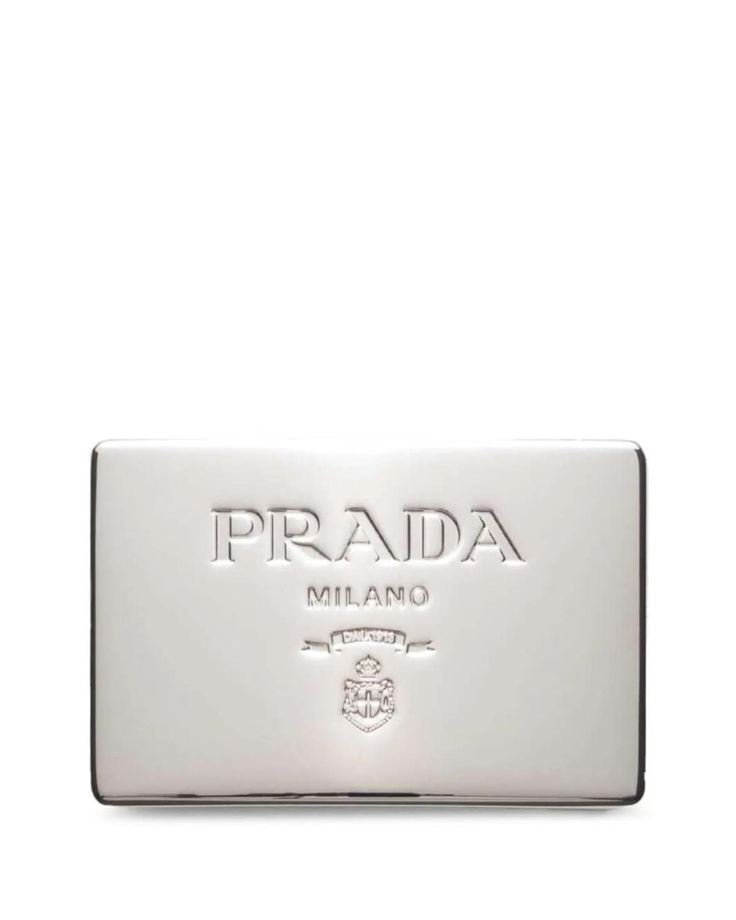 Prada White Metal Belt Buckle for men