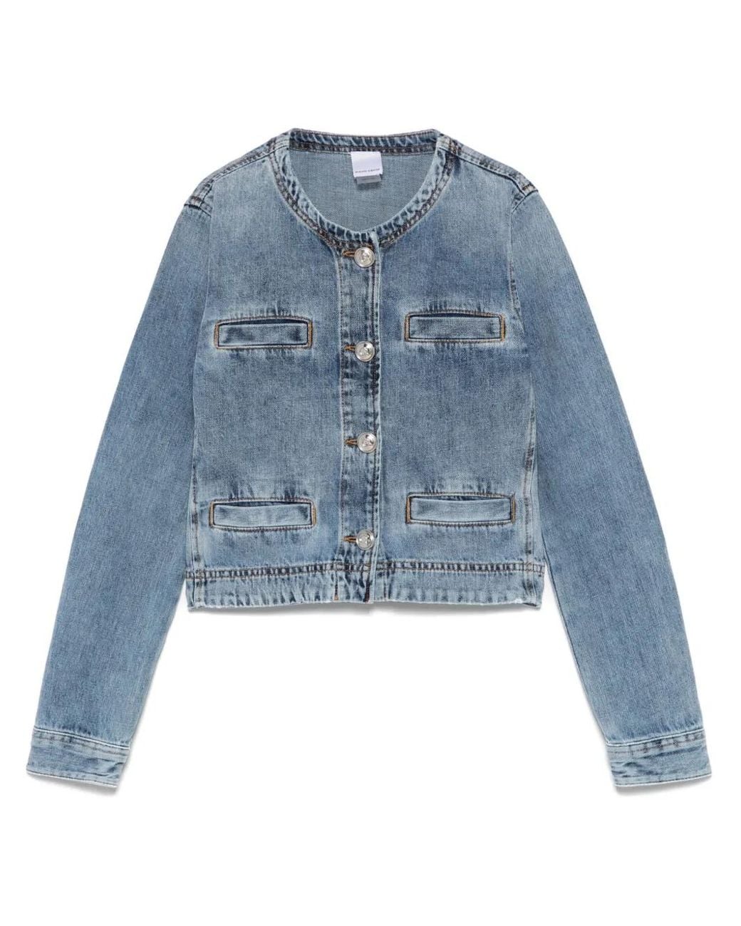 Pinko Blue Classic Cotton Jacket, Breathable Design