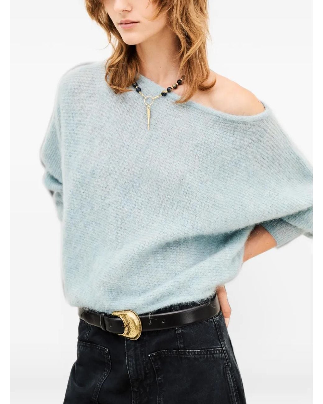 Pull Suela À Épaules Dénudées Ba&sh en coloris Blue