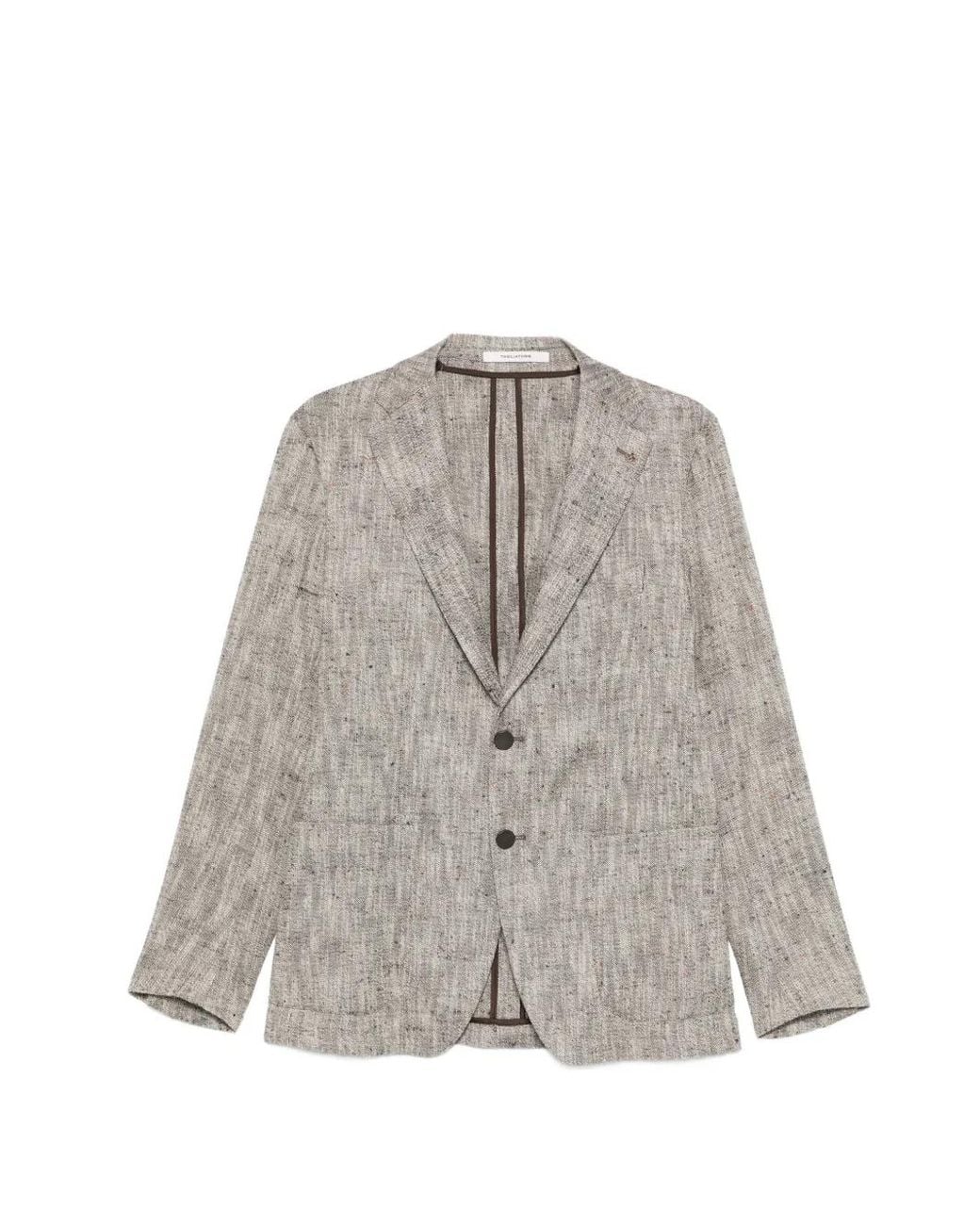 Tagliatore Gray Textured Two-Button Blazer