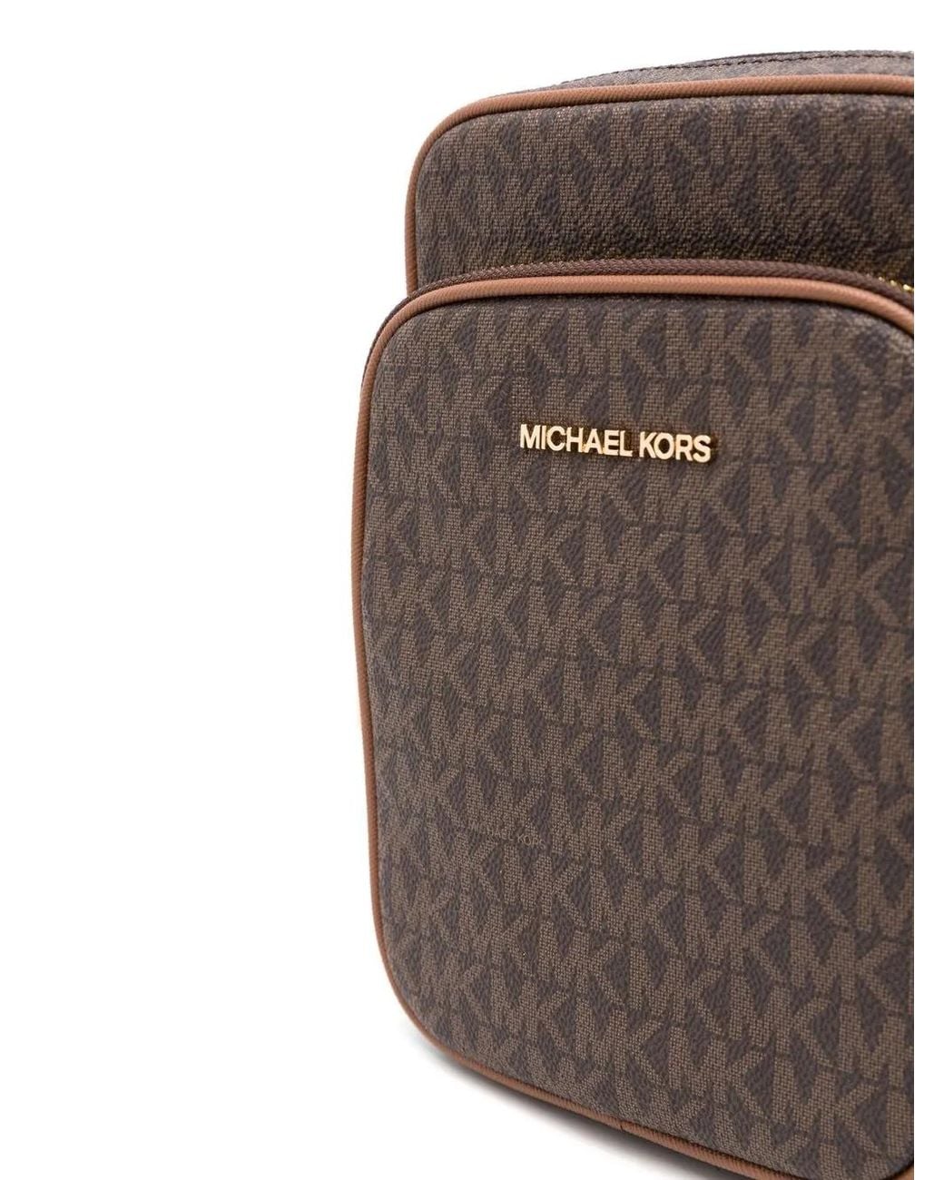 MICHAEL Michael Kors Brown Monogram-Pattern Crossbody Bag