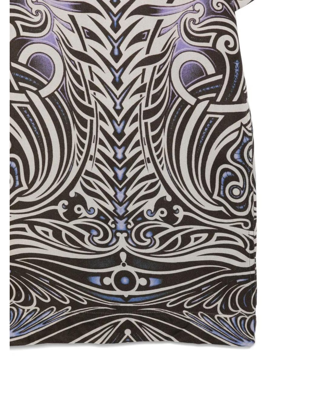CDLP Gray Graphic-Pattern Camp-Collar Shirt for men