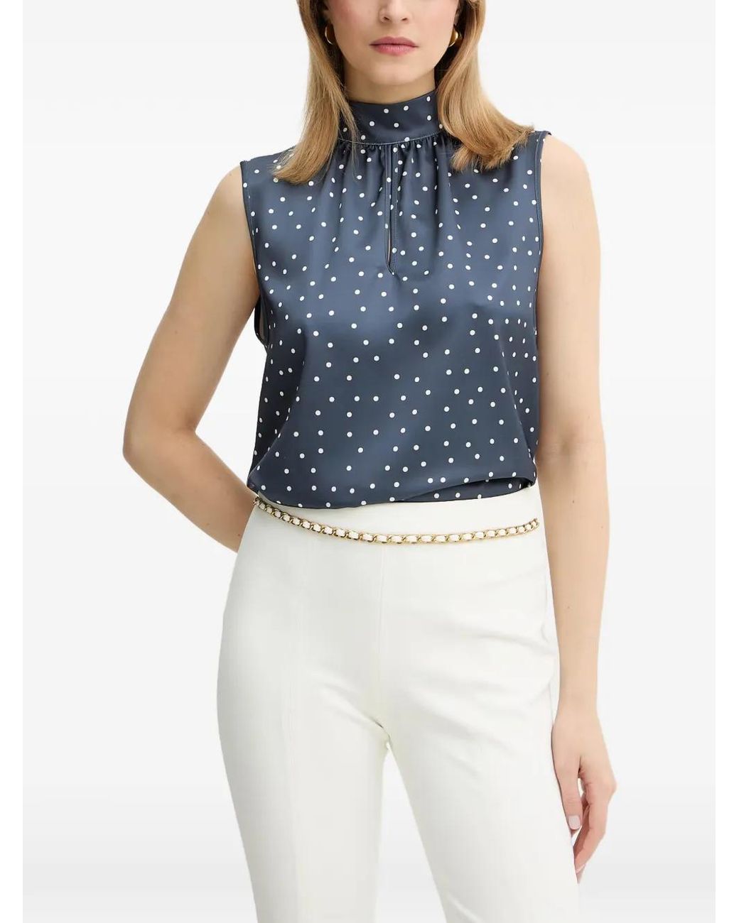 Silvian Heach Blue Polka-Dot Blouse