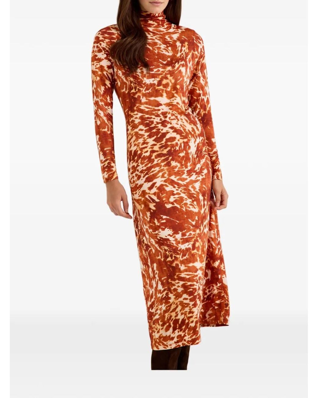 Marie Oliver White Paxton Alll-Over Print Midi Dress