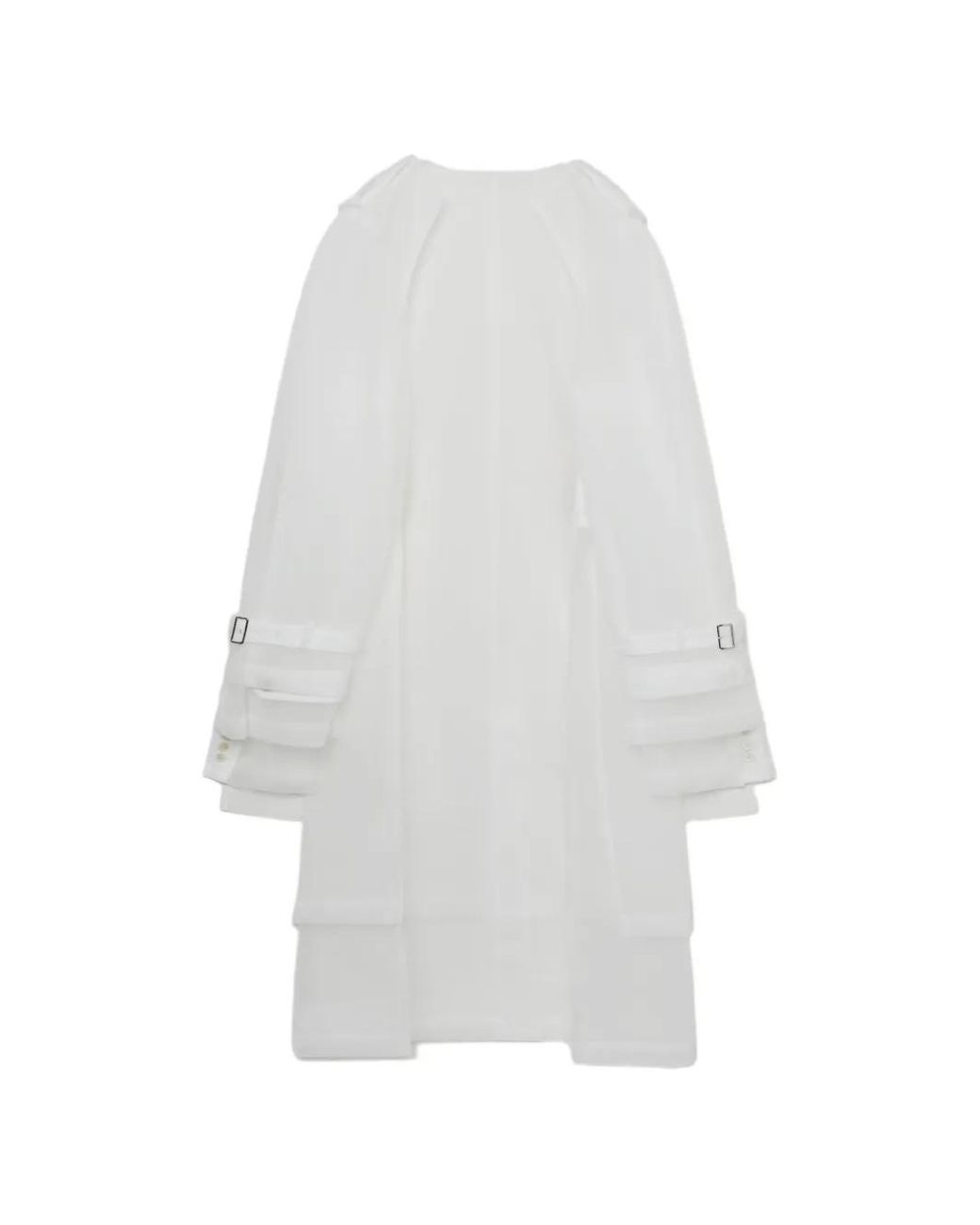 Comme des Garçons White Buckled Panelled Coat for men