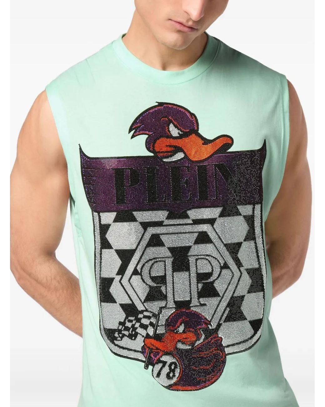 Philipp Plein White Logo-Print Tank Top for men