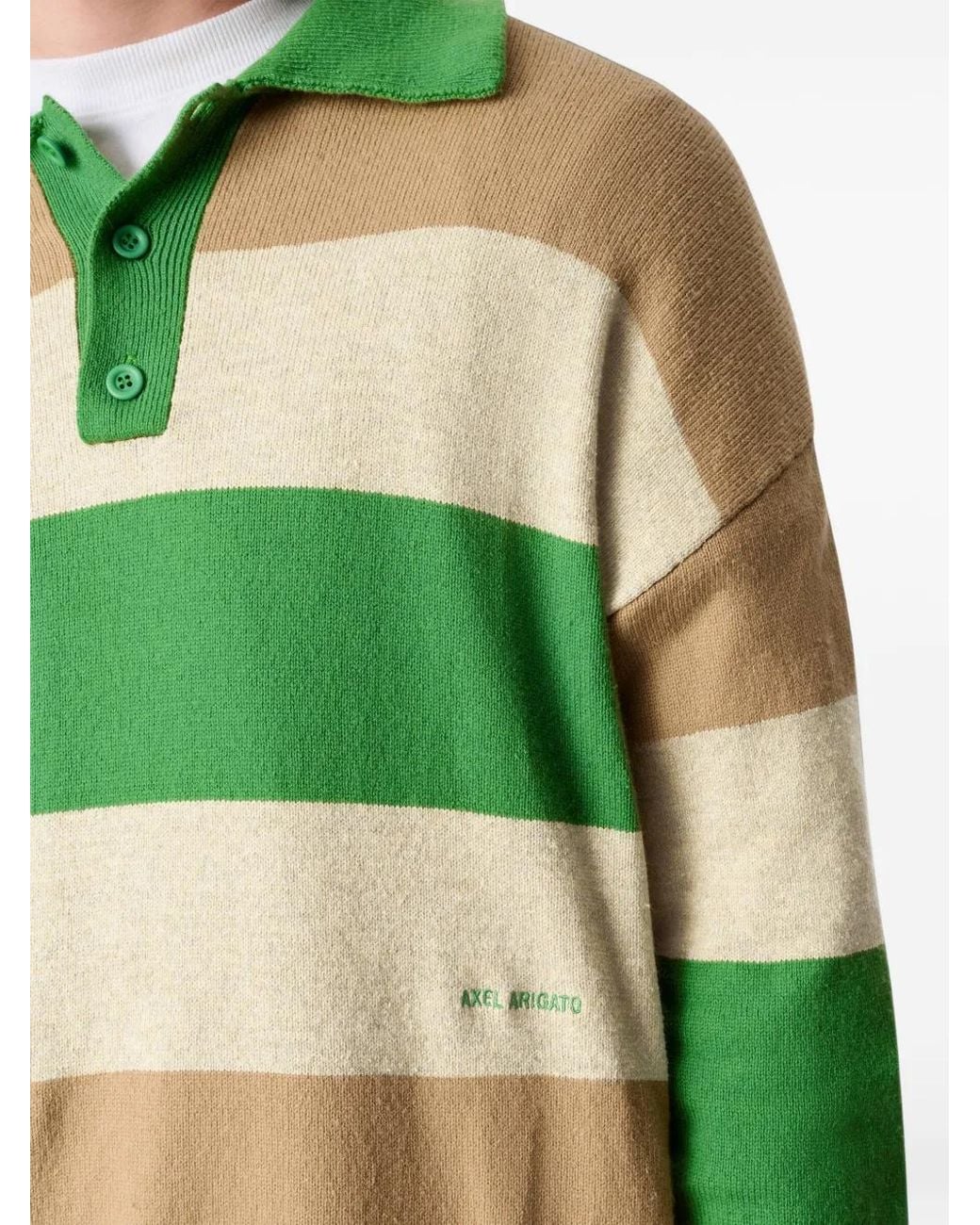 Axel Arigato Green Marine Striped Polo Shirt for men