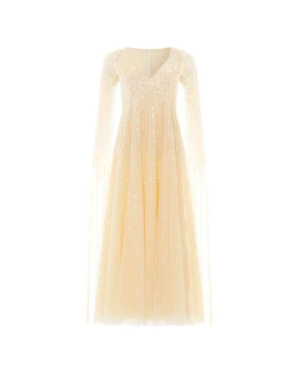 Needle & Thread White Moonlight Sequined V-Neck Dress