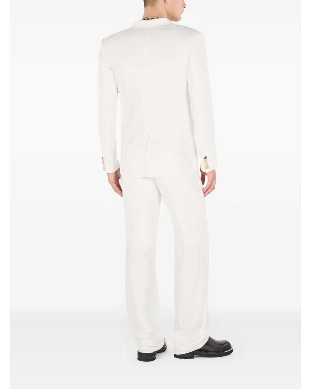 Roberto Cavalli White Single-Breasted Blazer for men