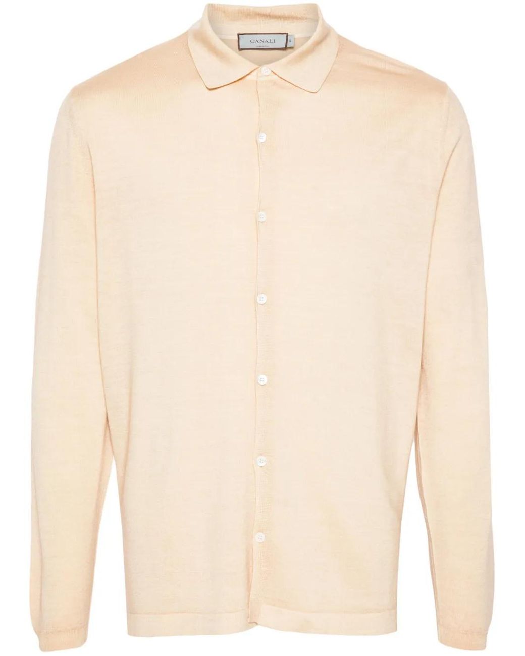 Canali Natural Cardigan À Col Pointu for men