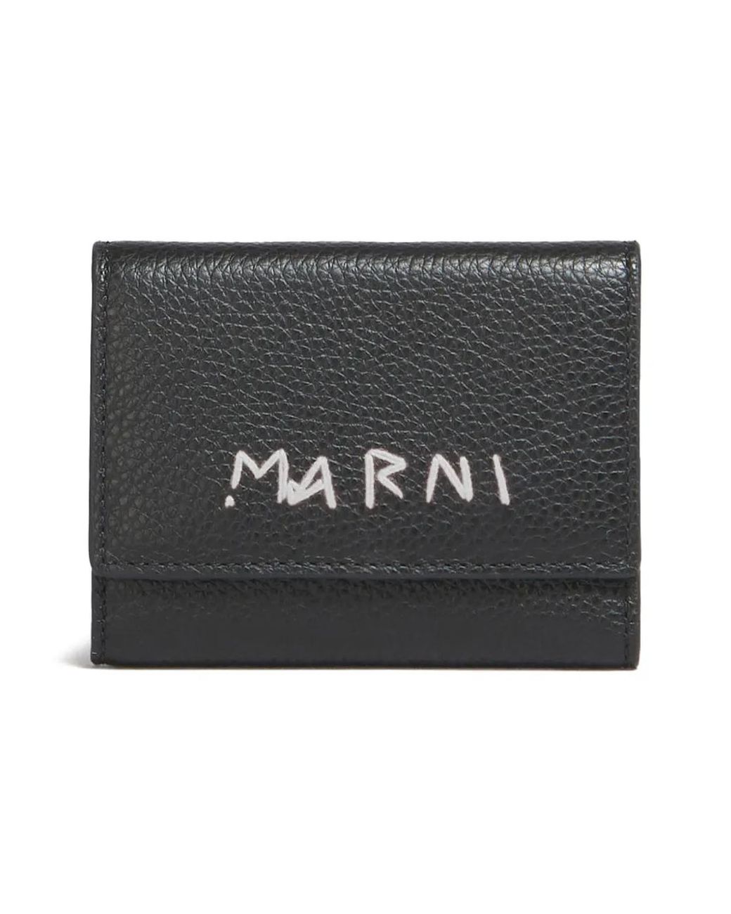 Marni Black Leather Key Holder With Mending-Embroidery for men