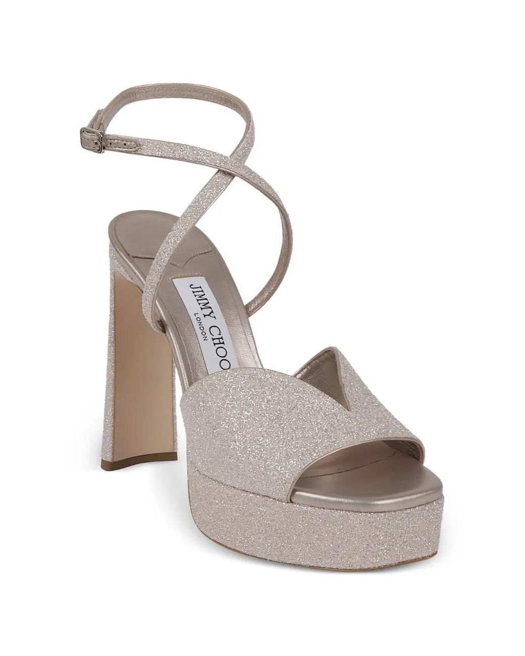 Jimmy Choo Metallic Glitter Platform Sandals