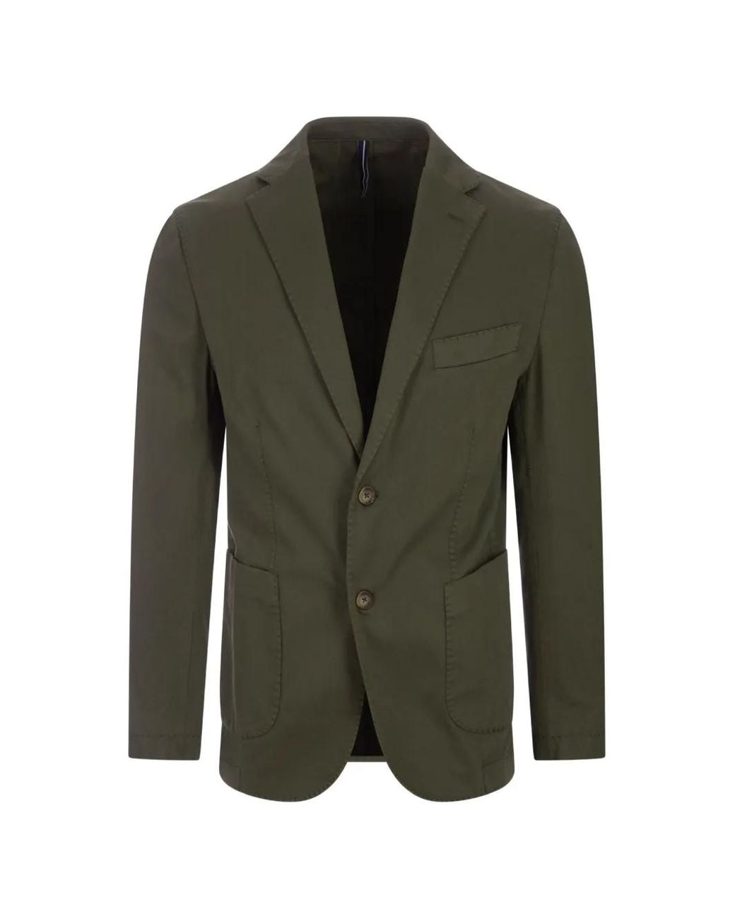 RUSSO CAPRI Green Button Oxford Cotton Blazer for men