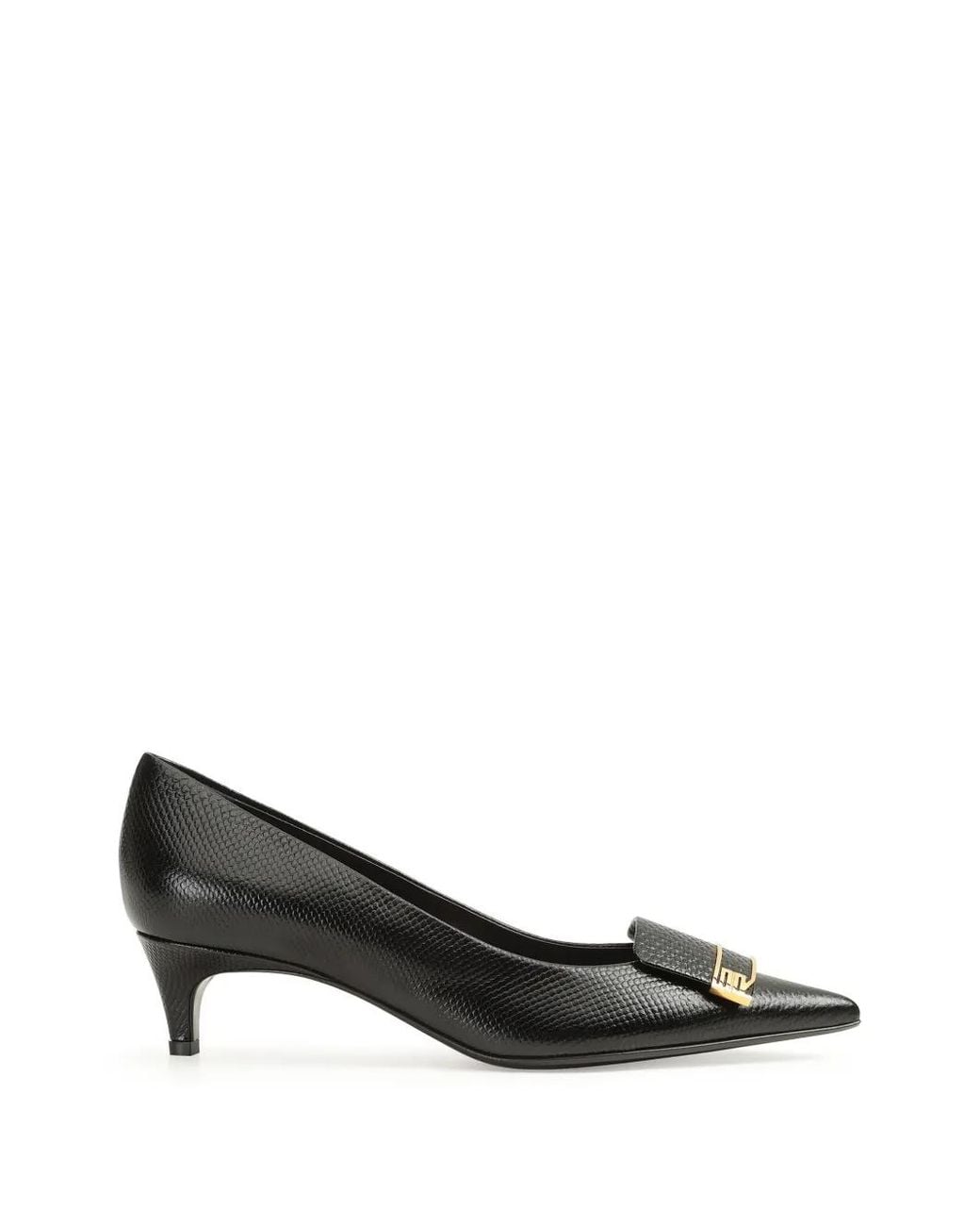 Sergio Rossi Black Sr Evolv Lizard-Effect Pumps