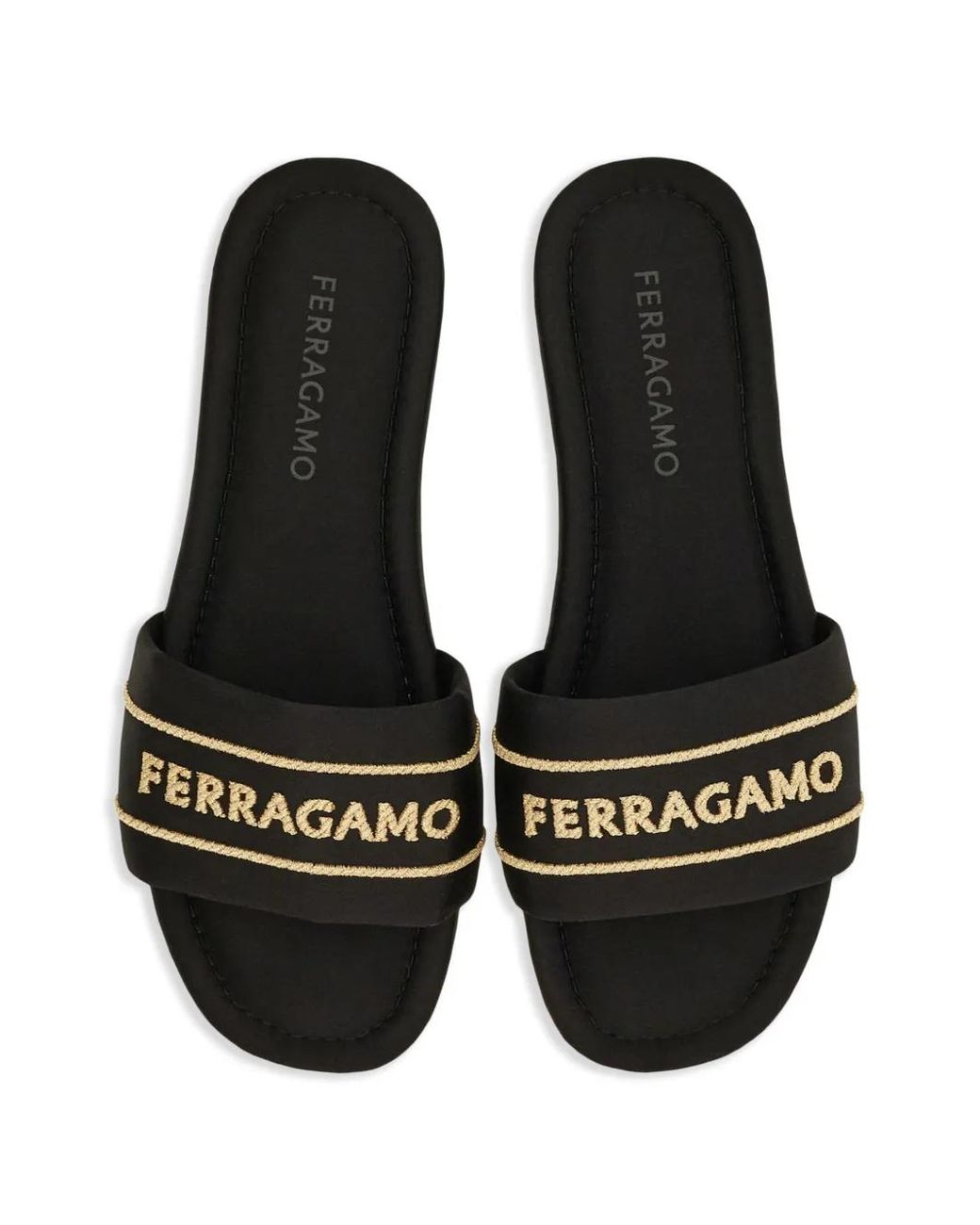 Ferragamo White Logo Slides