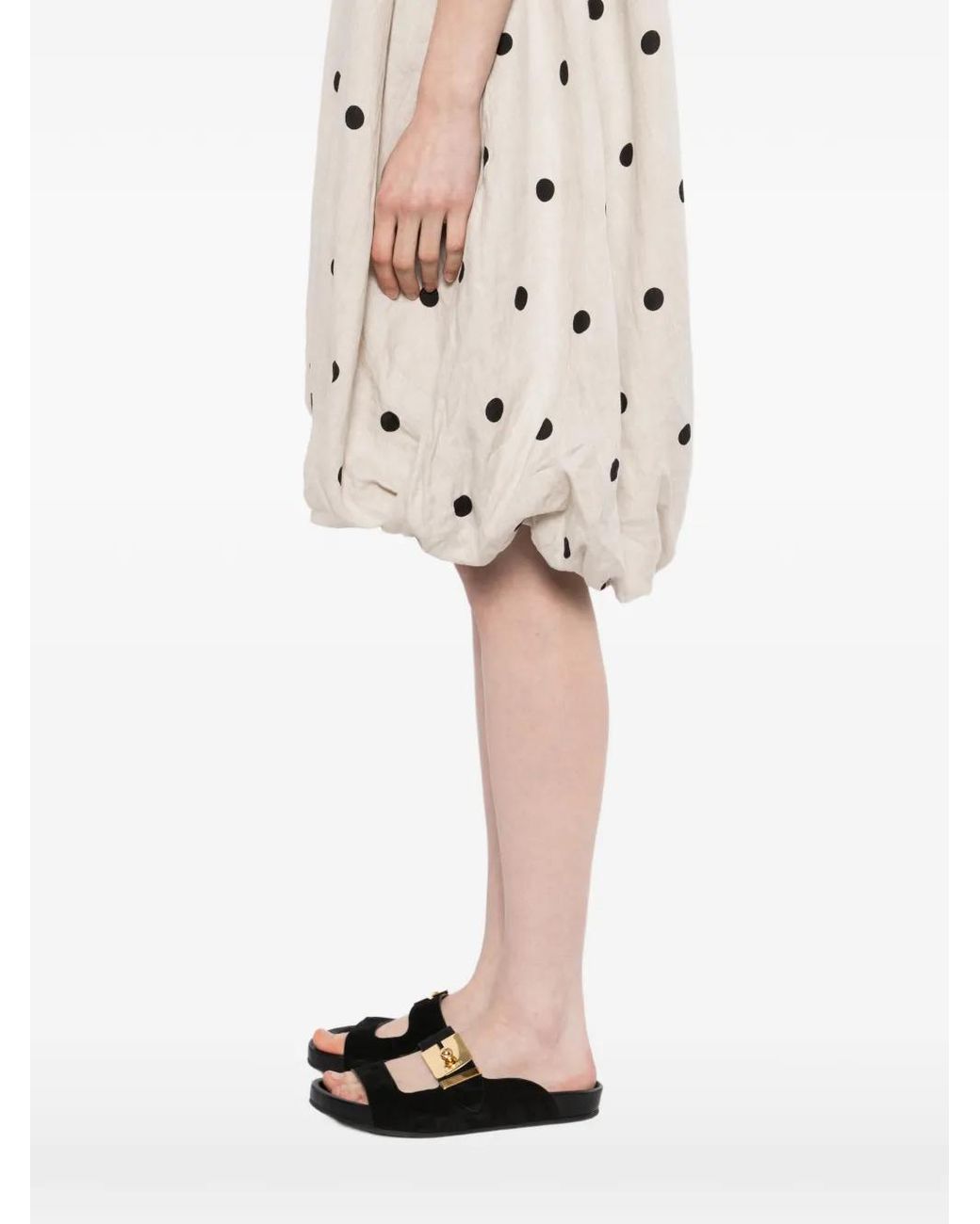 JNBY White Polka Dot Puffball Dress