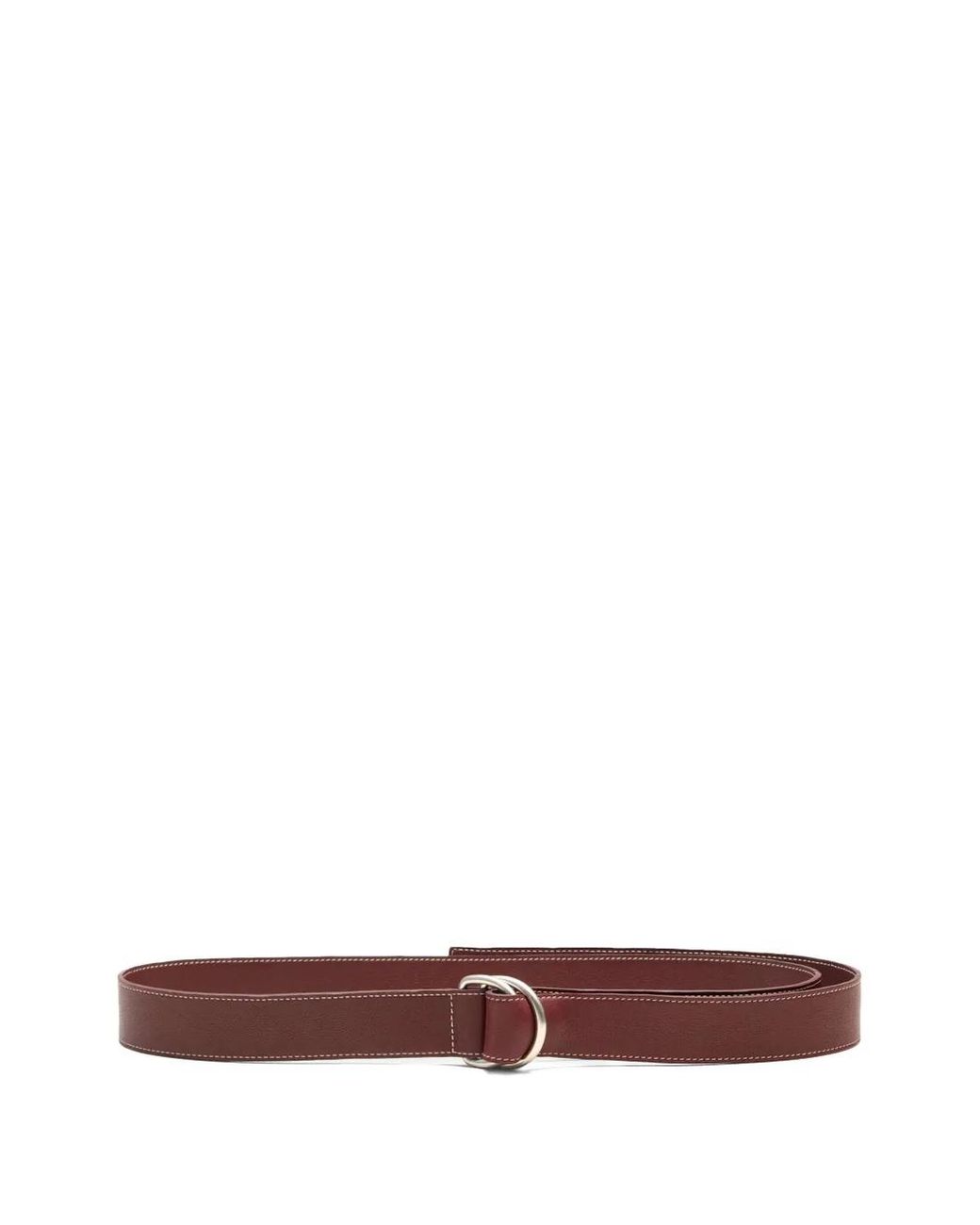 AMI White Ceinture En Cuir À Double Boucle