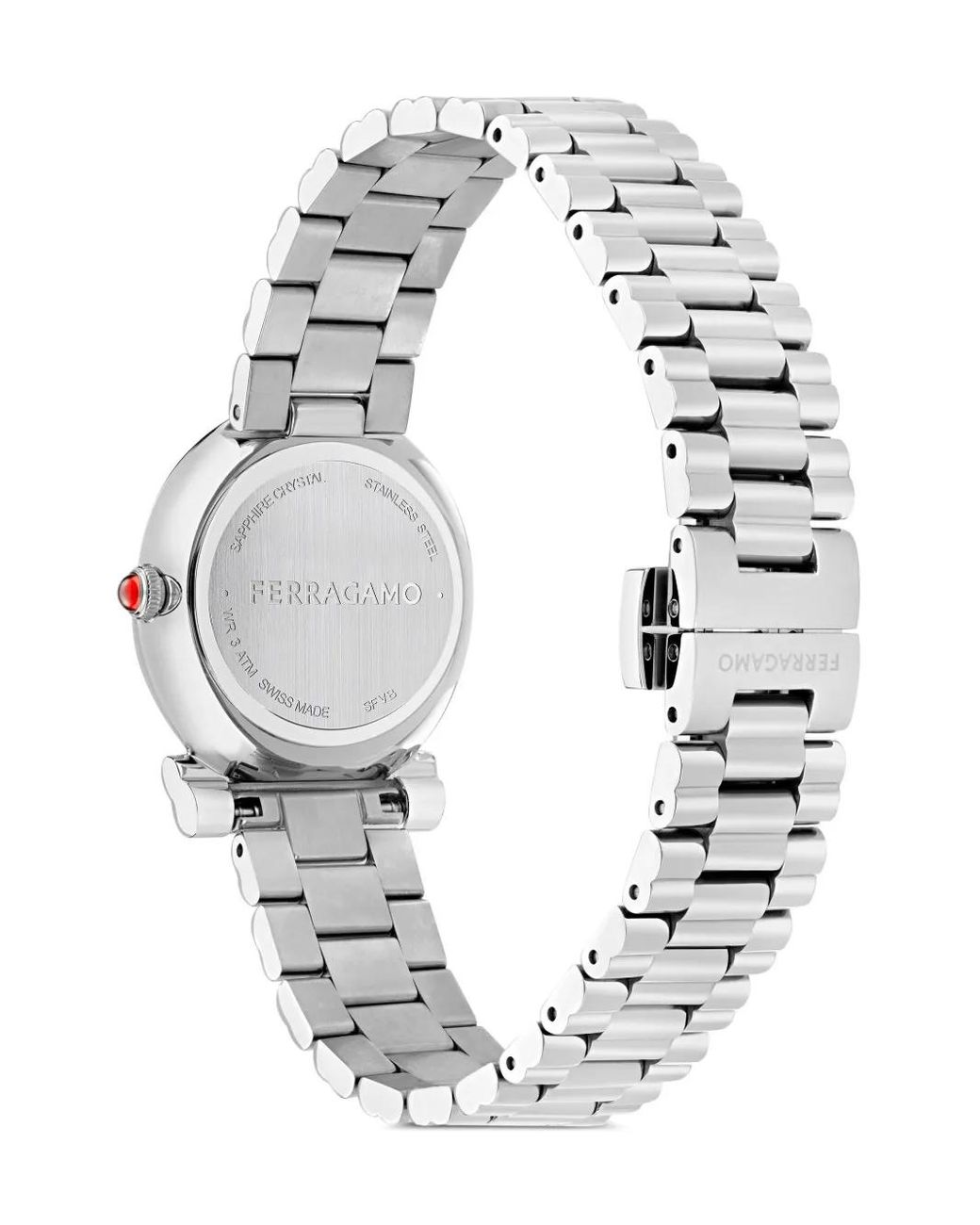 Ferragamo White Gancini Twisted 28Mm Watch