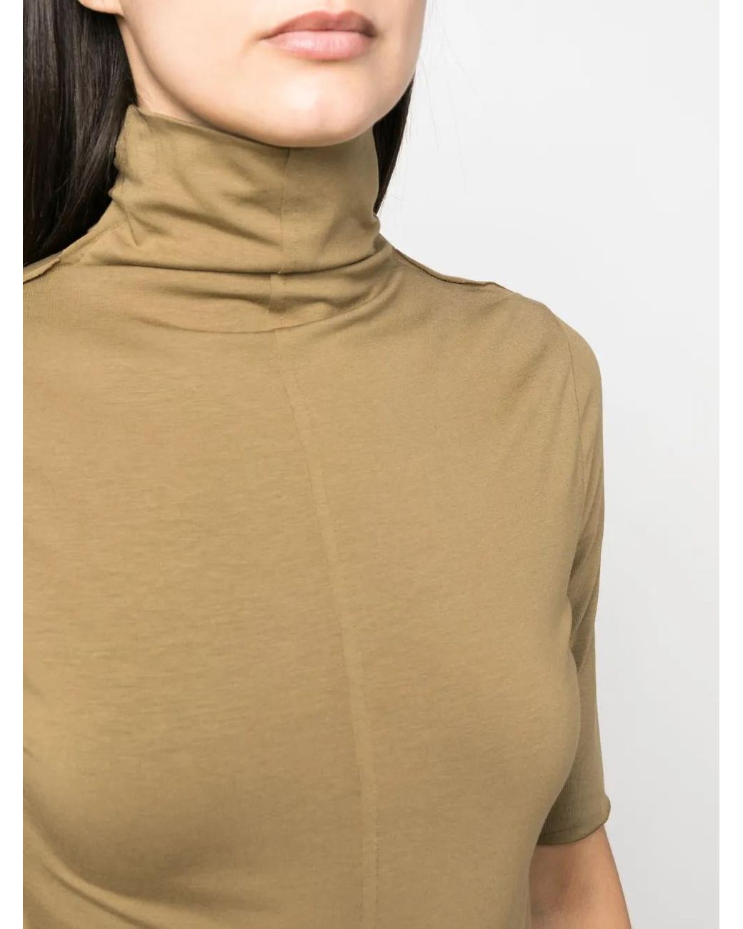 Thom Krom Natural Roll-Neck Half-Sleeved T-Shirt