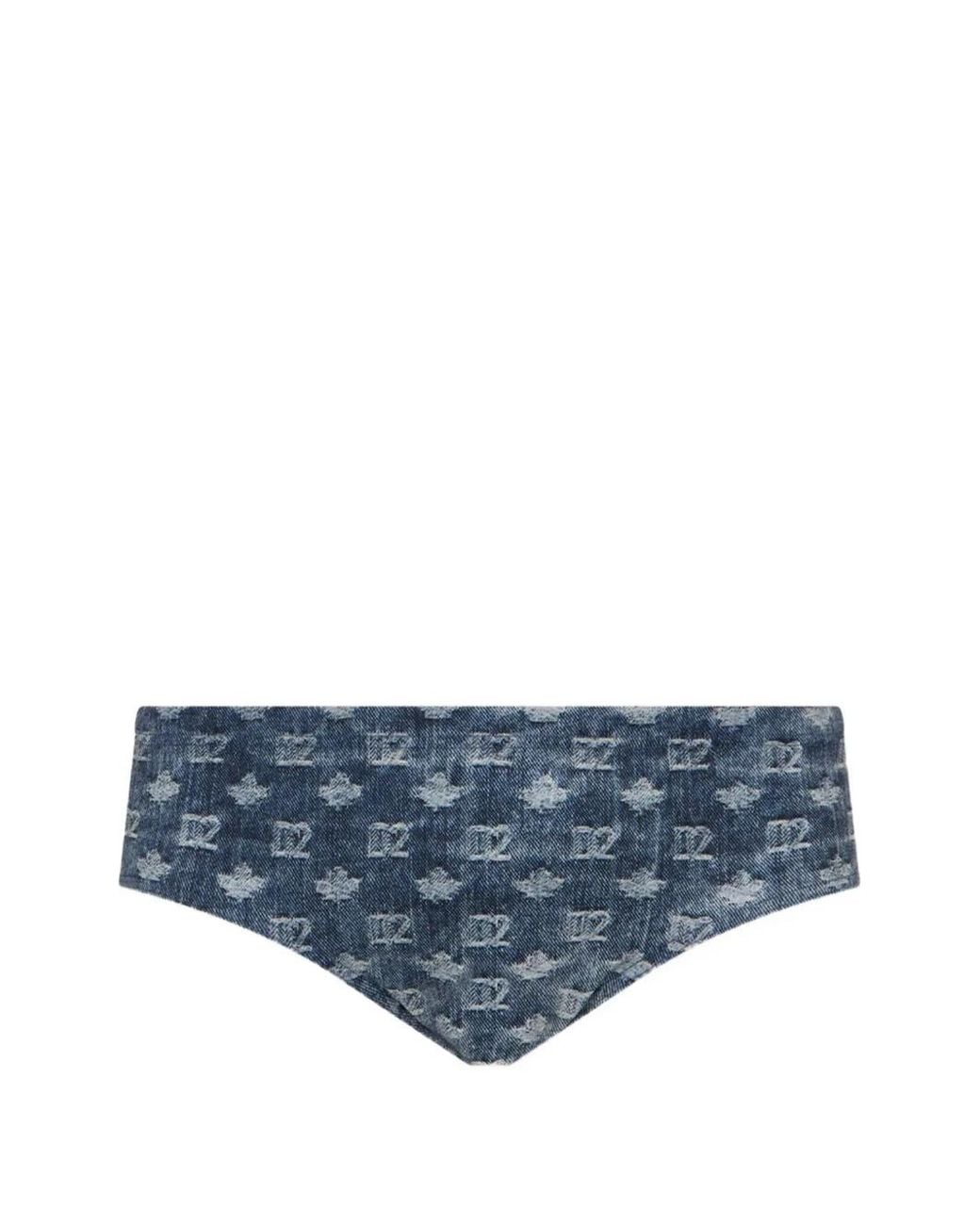 DSquared² Blue Slip De Bain Monogram for men