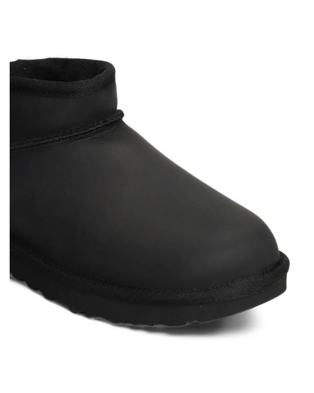 Ugg Black Classic Ultra Mini Leather Boots