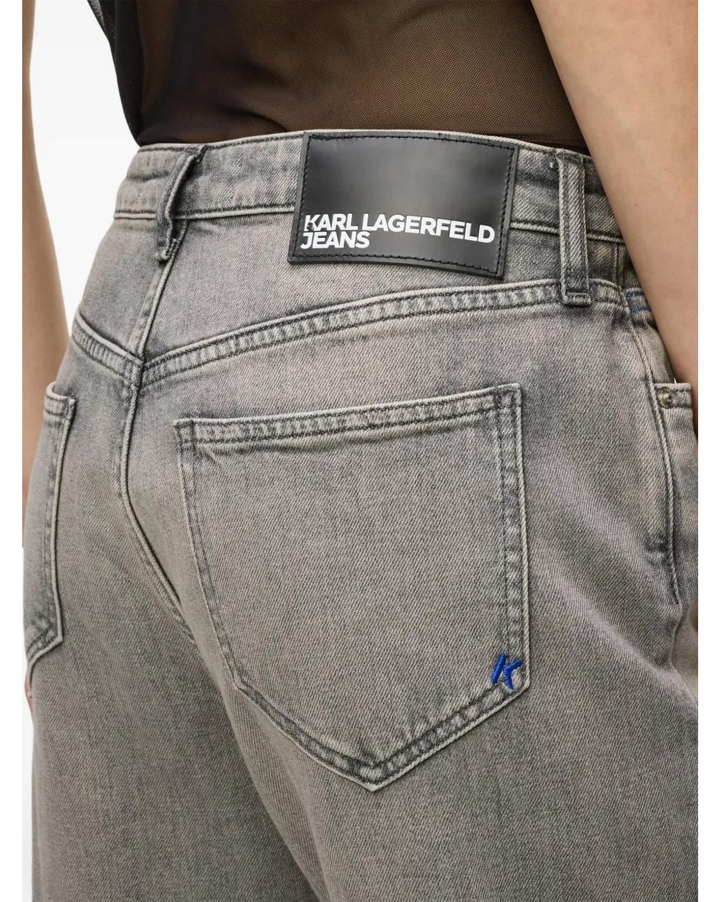 Karl Lagerfeld Gray Five-Pocket Flare Jeans