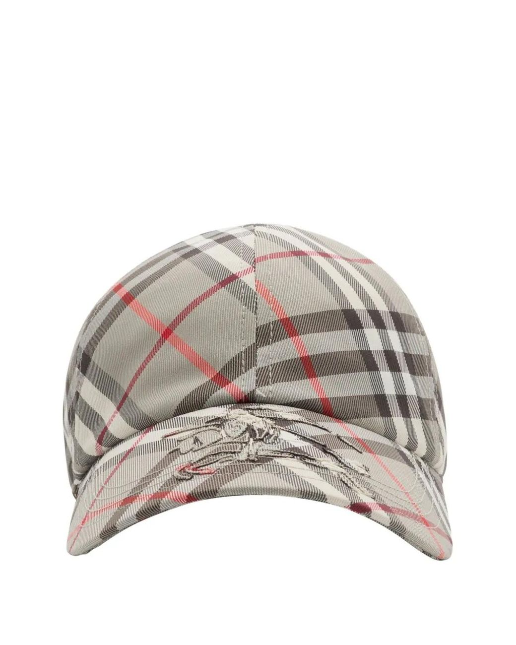 Burberry Gray Check Ekd Baseball Cap