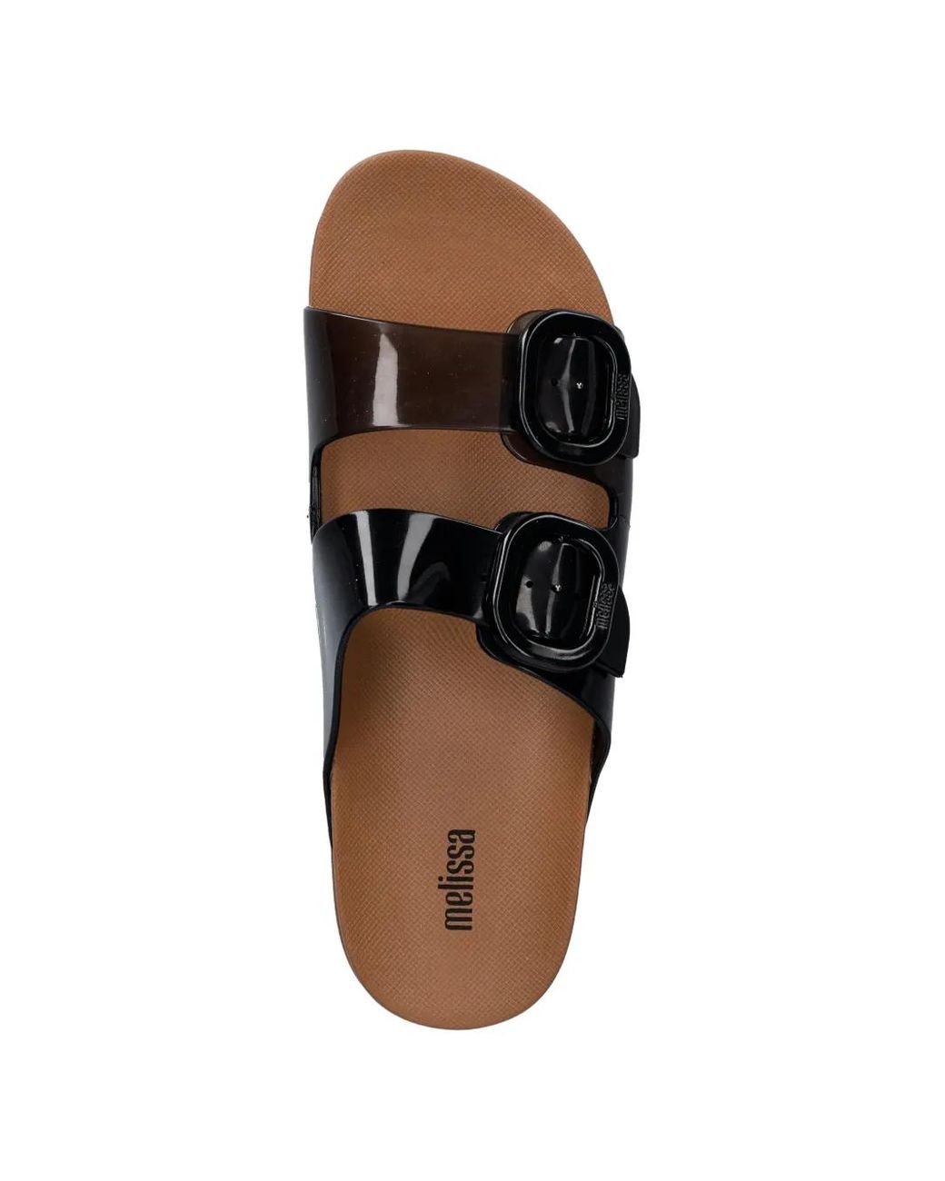 Melissa Black Cozy Buckle-Fastening Slides