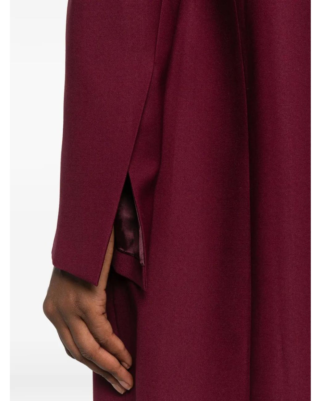Abrigo Sin Cuello ELY ELY de color Purple