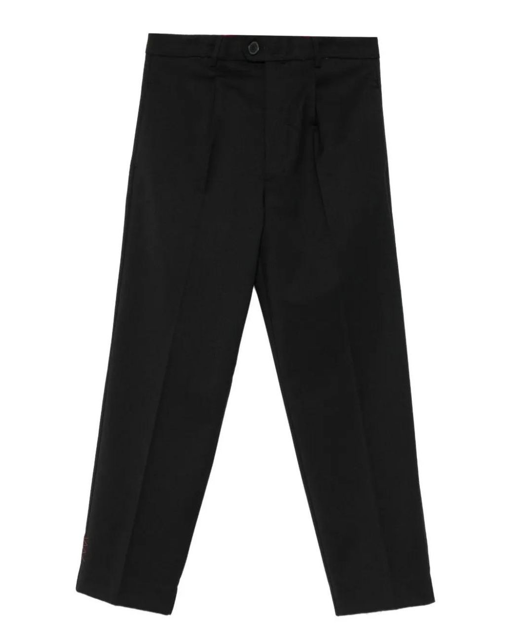 Amaranto Black Pleated-Front Trousers for men