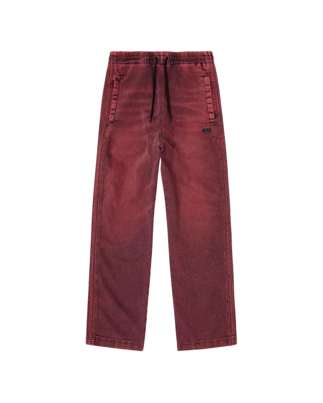 DIESEL Red Relaxed D-Martyans Track Pants for men