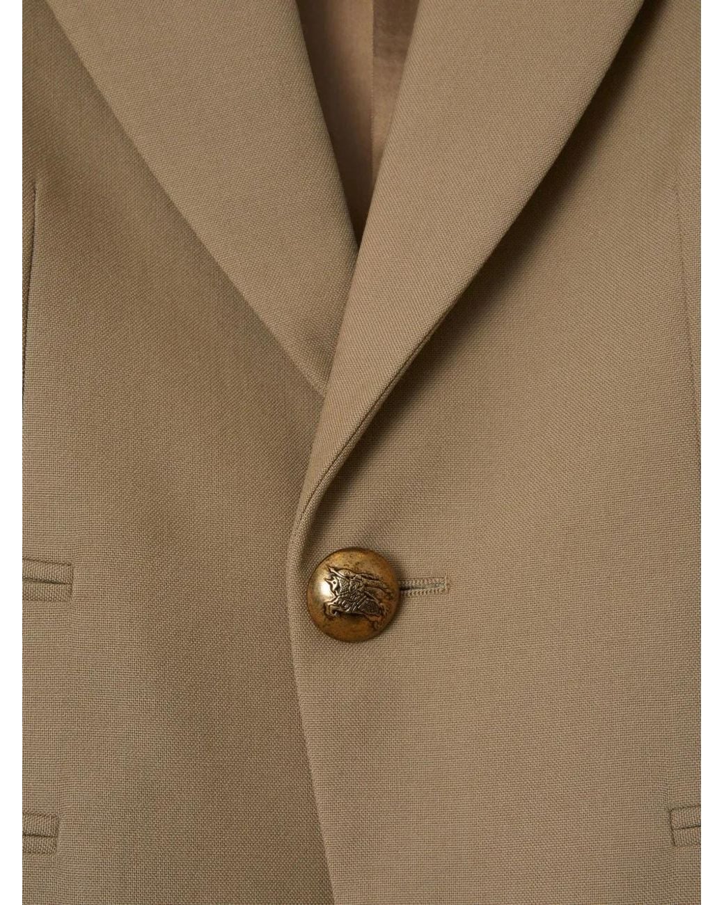 Burberry Natural Wool Single-Breasted Blazer