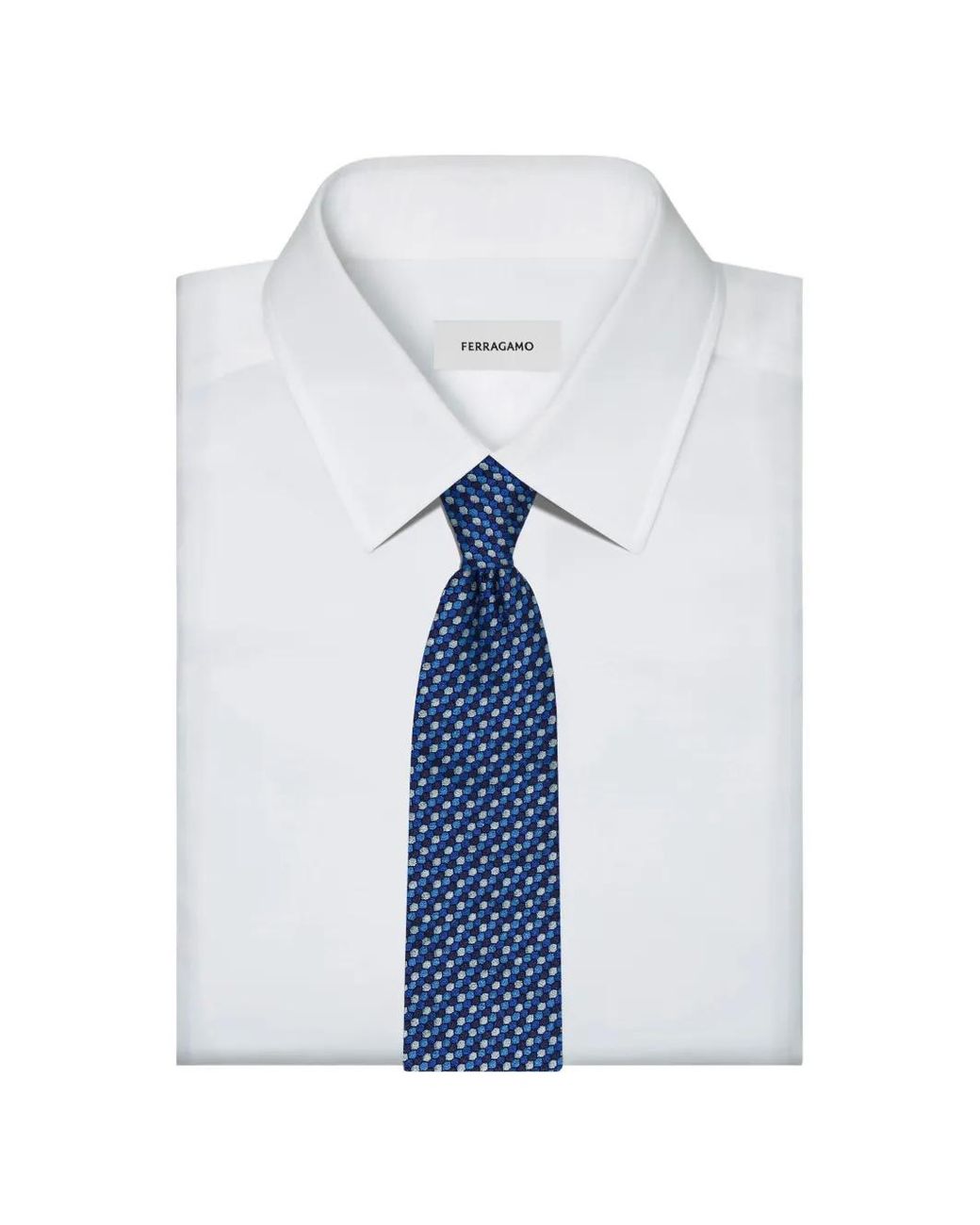 Ferragamo Blue Murrina-Print Jacquard Tie for men