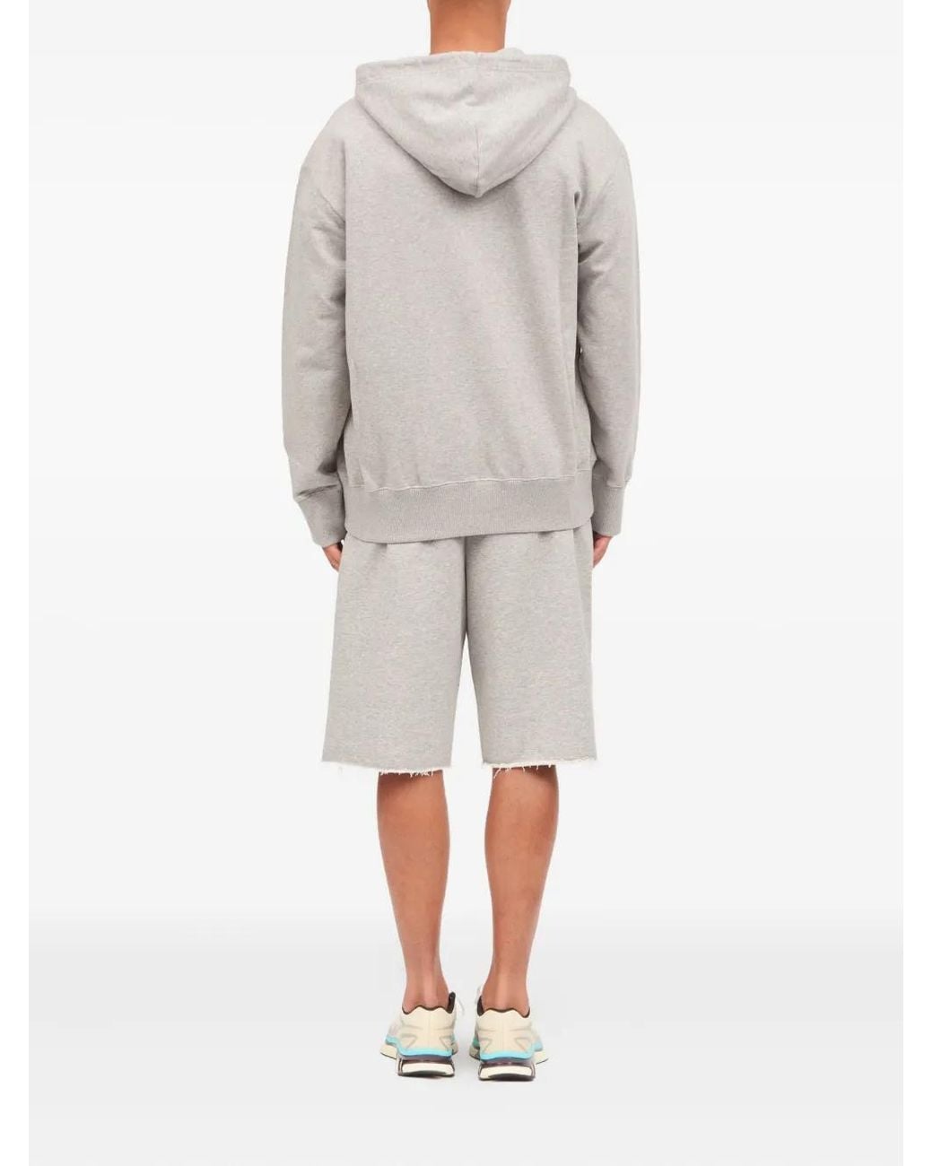 MM6 by Maison Margiela Gray Zip-Up Logo-Appliqué Hoodie for men