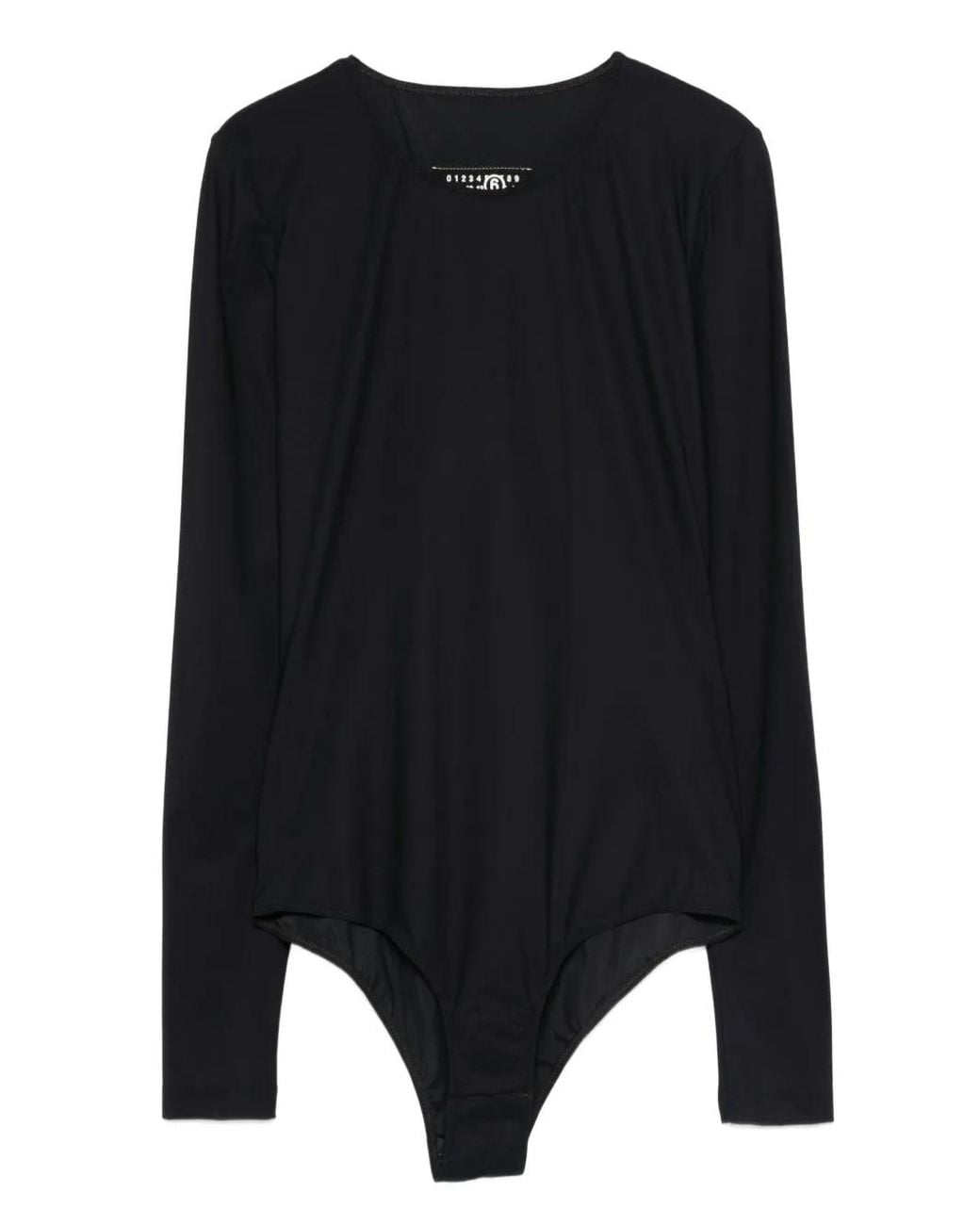 MM6 by Maison Margiela Black Long-Sleeve Bodysuit