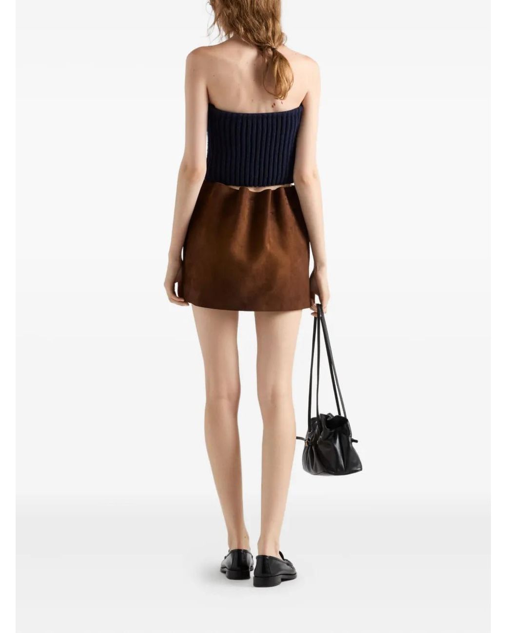 Prada Brown Minirock Mit Elastischem Bund