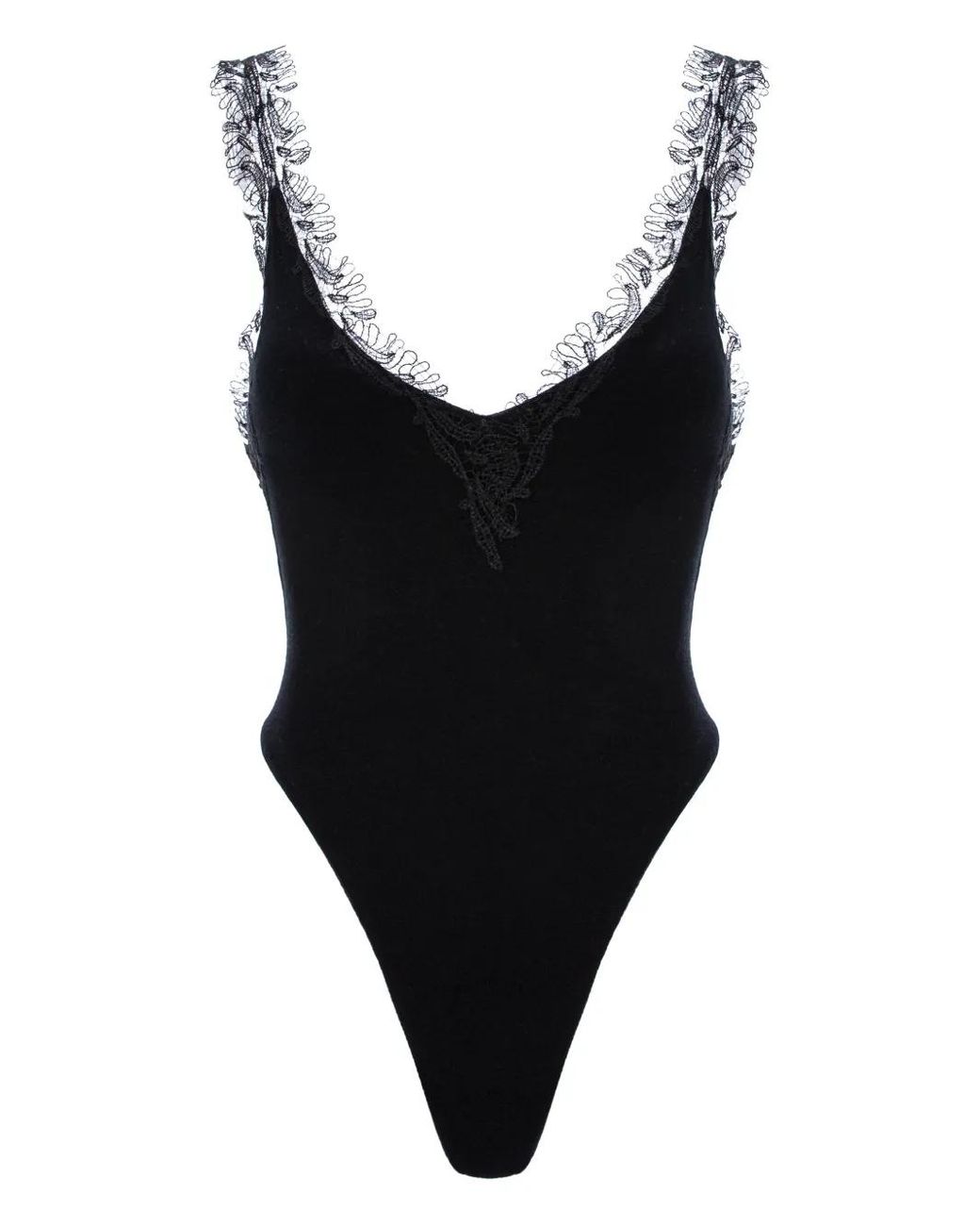MANURI Isabelle Lace Bodysuit in Black | Lyst