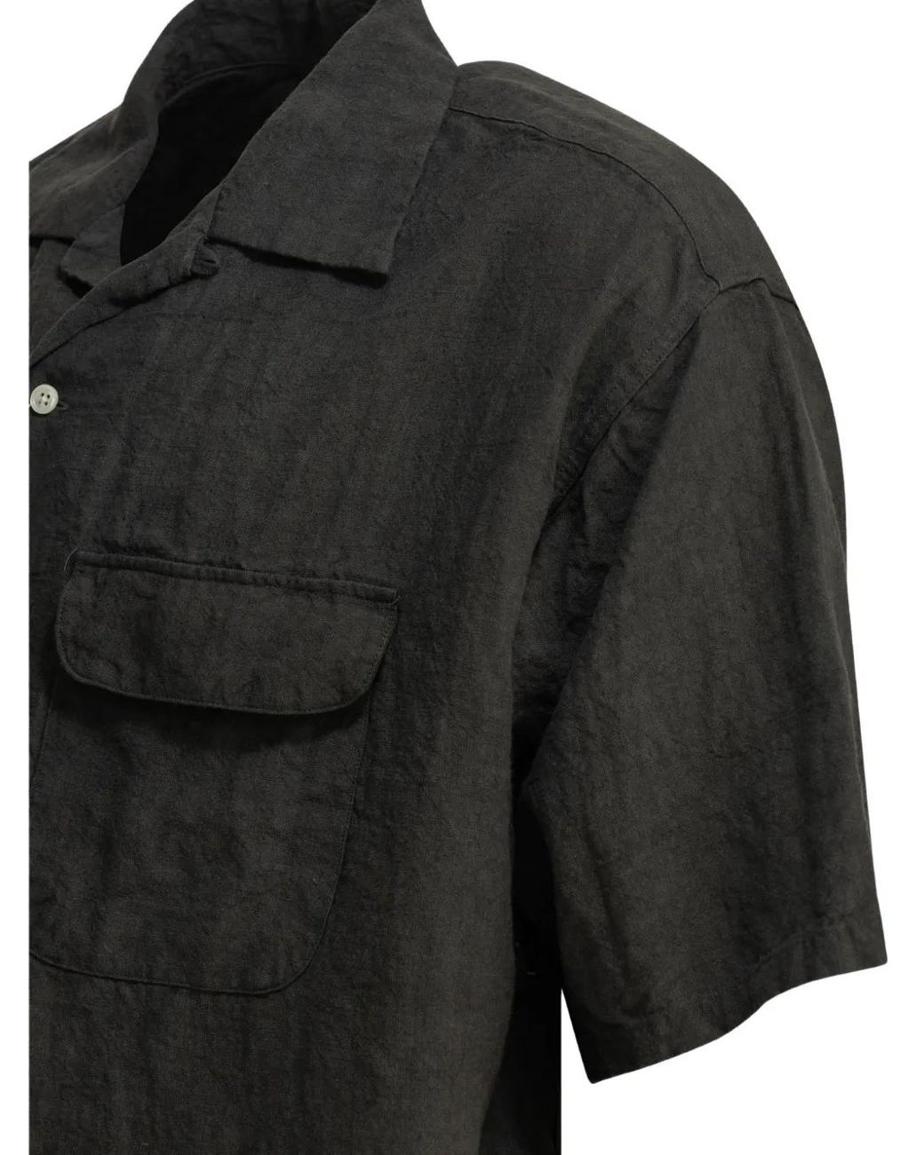 Beams Plus Black Chemise En Lin À Manches Courtes for men