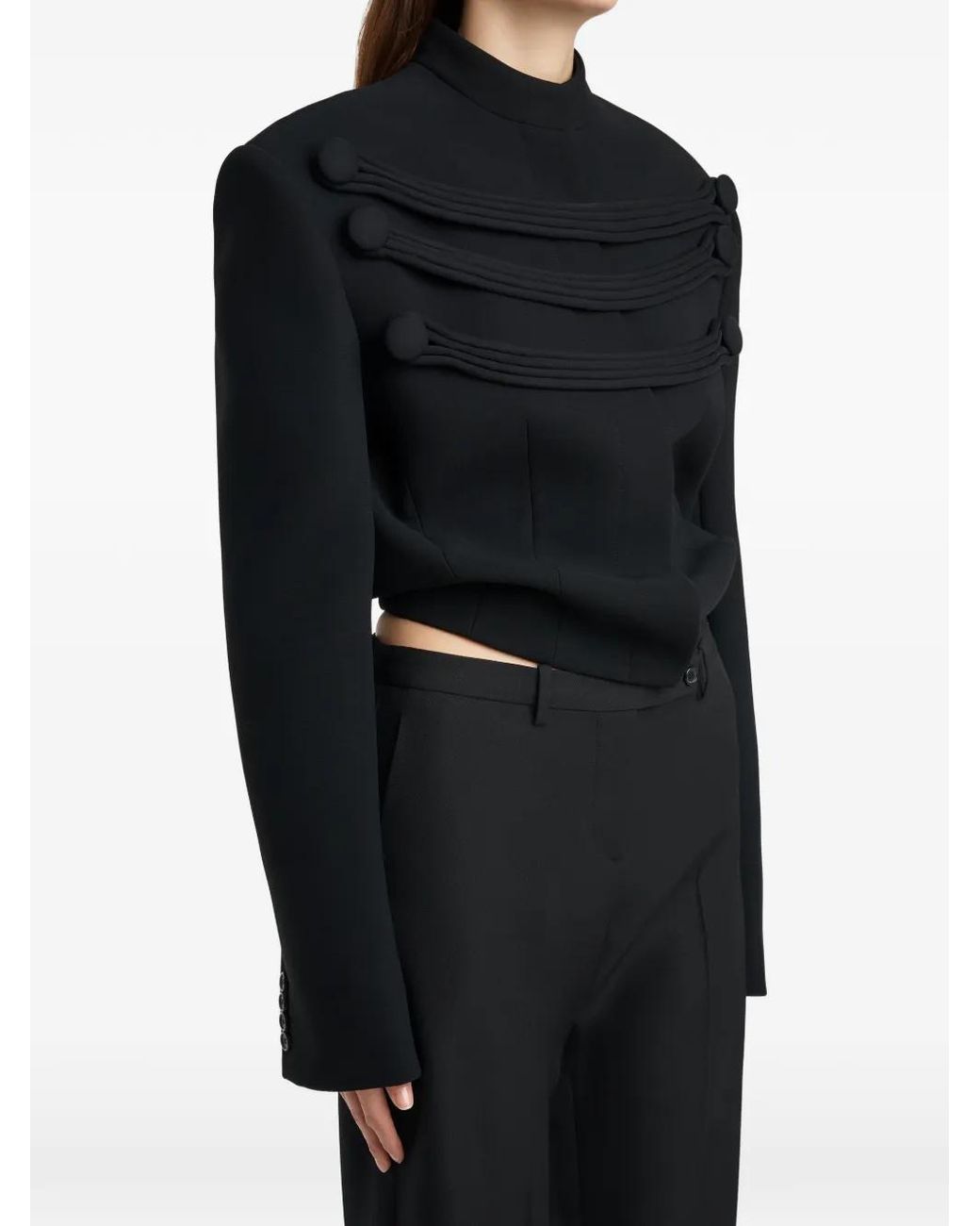 Khaite Black York Jacket With Cord Embroidery
