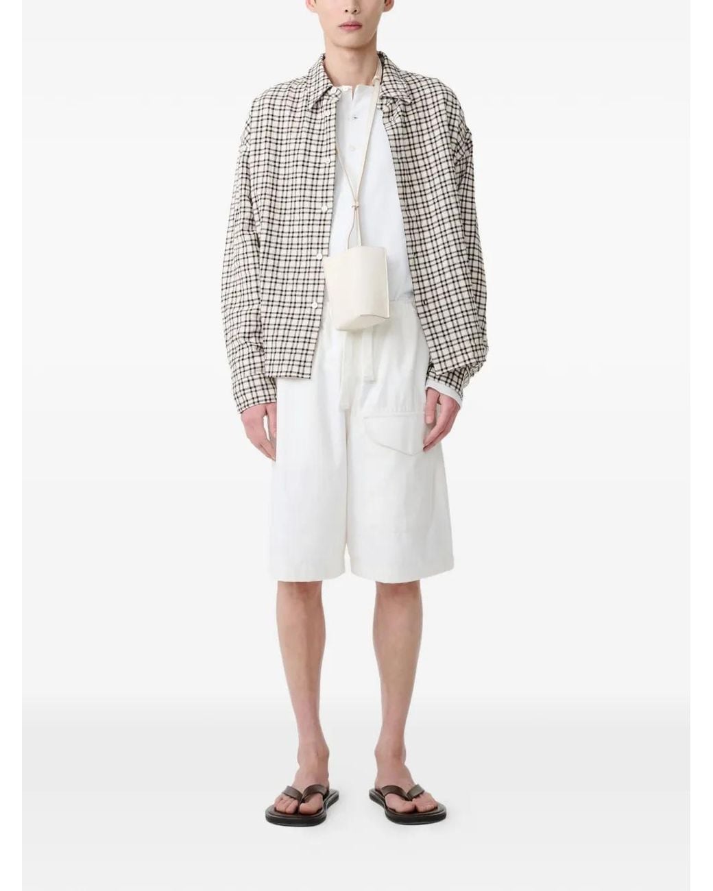 Studio Nicholson White Ikaria Flap-Pocket Drawstring Shorts for men