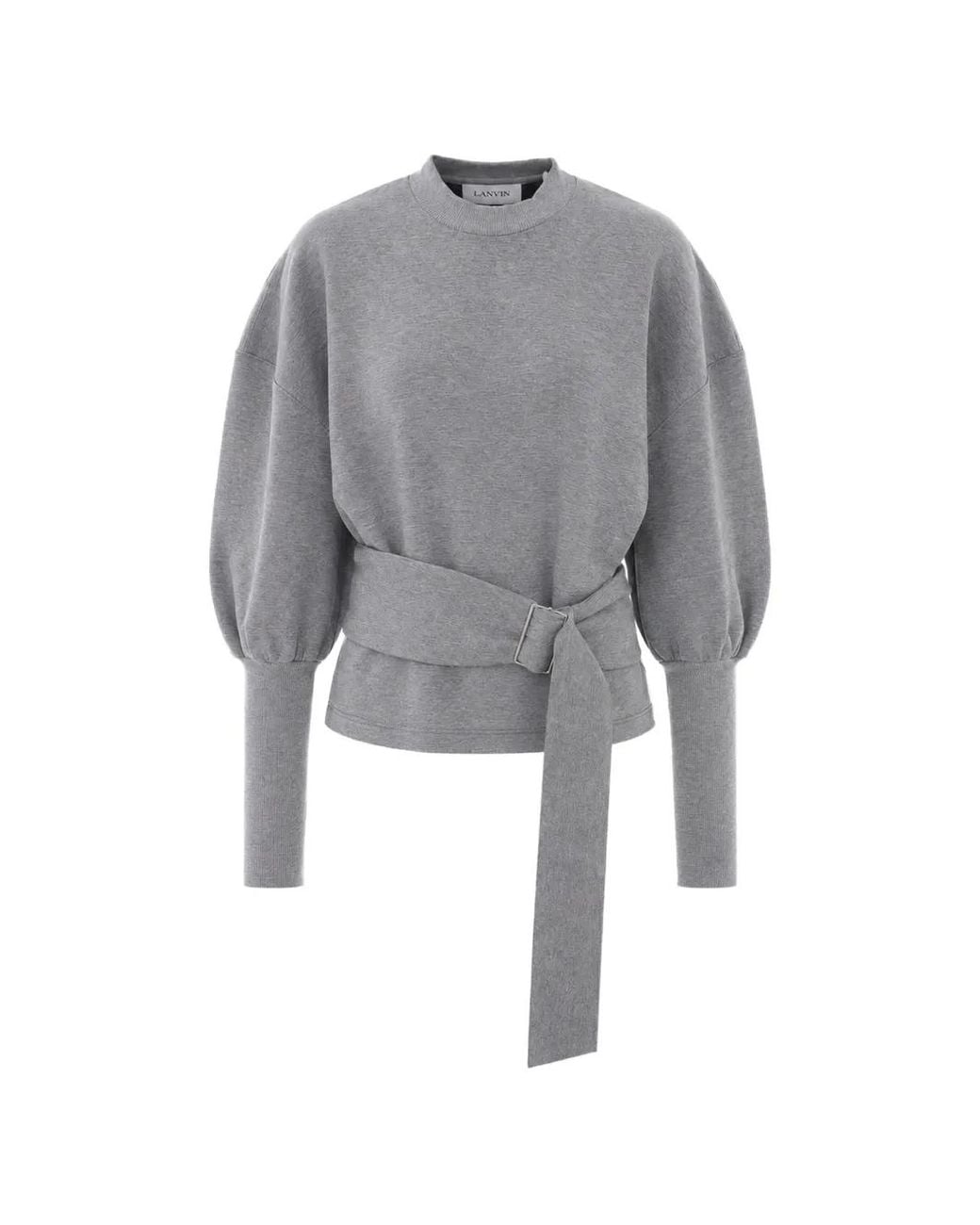 Lanvin Gray Sweat À Taille Ceinturée En Jersey Double Face