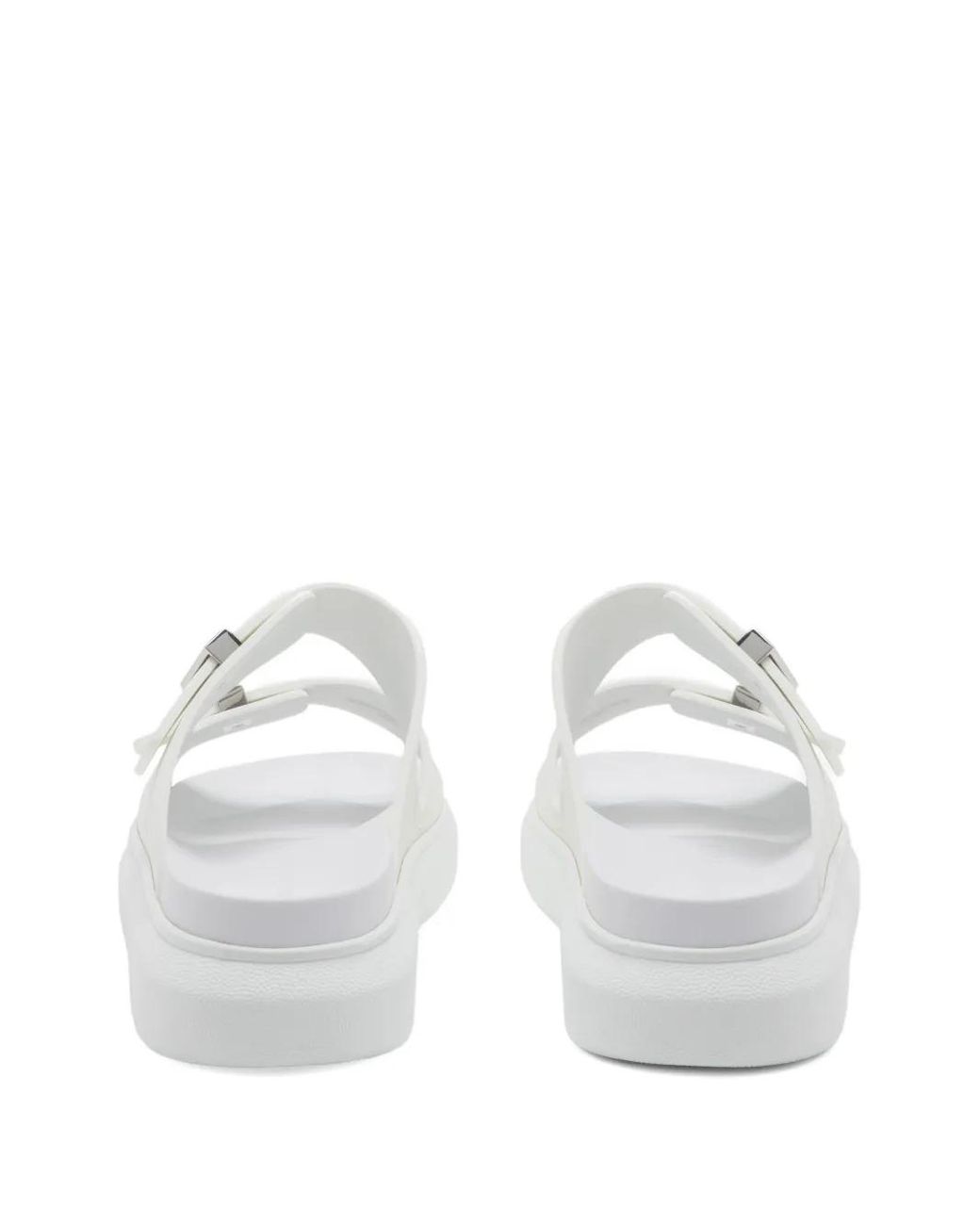 McQueen White Double-Buckle Slides for men