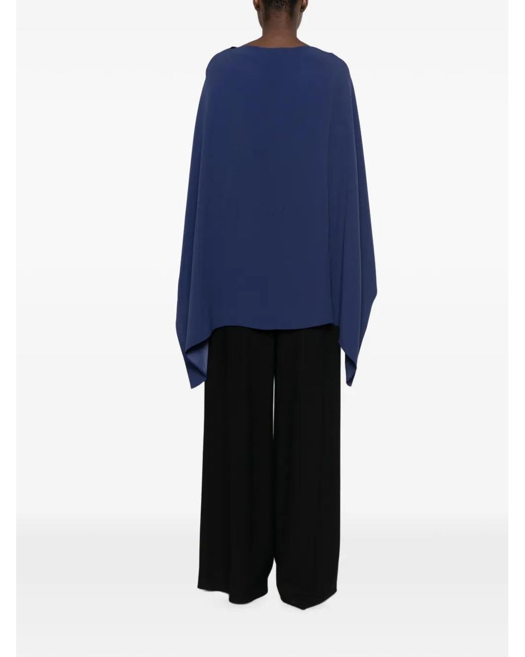 Alberta Ferretti Blue Draped-Detail Scarf