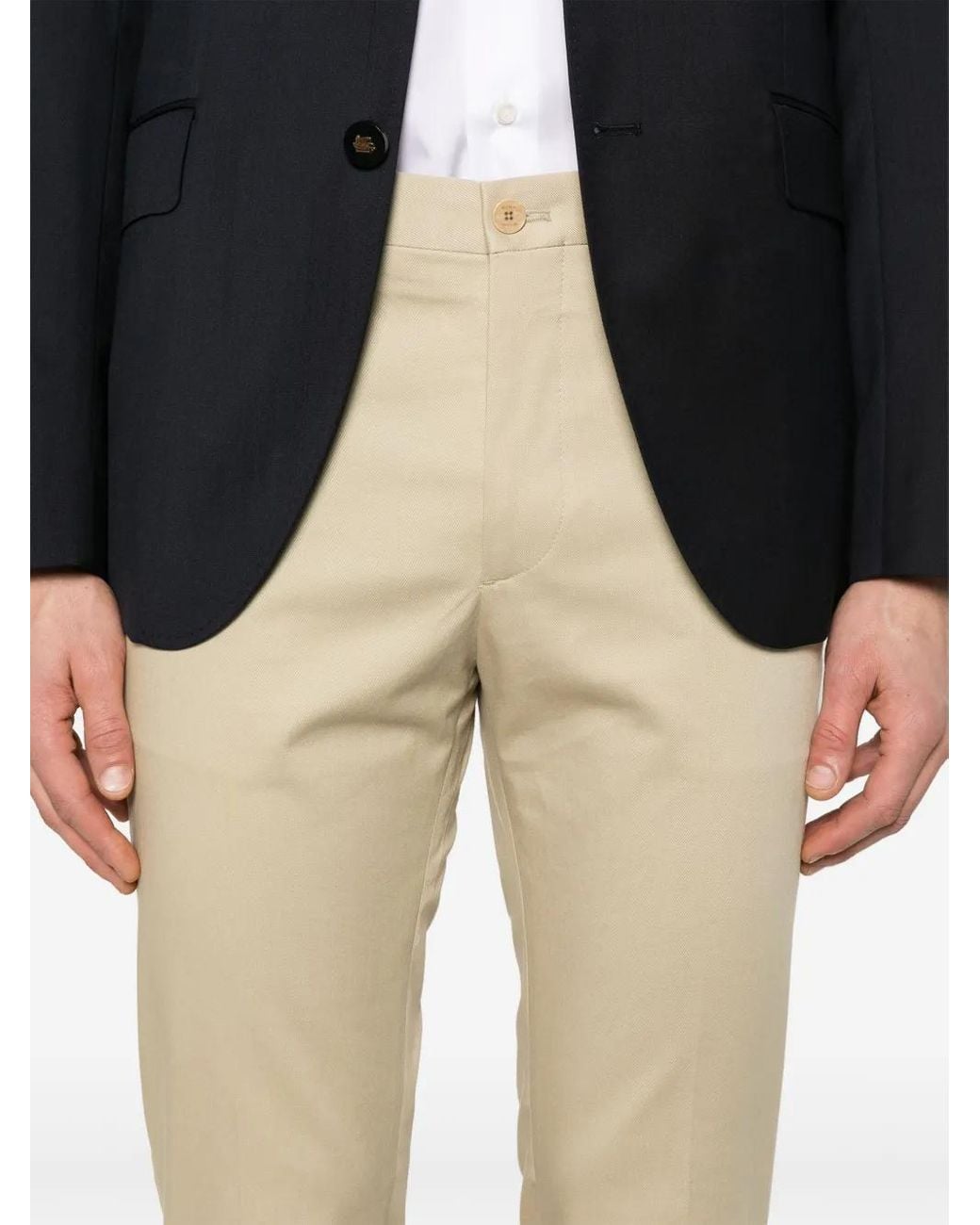 Etro Natural Gabardine Trousers for men