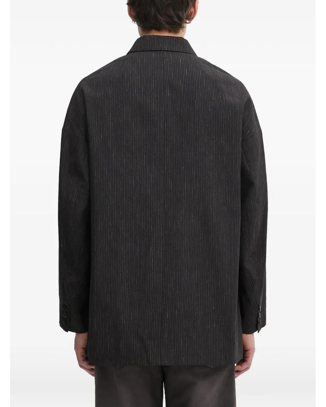 Visvim Black Pinstripe-Pattern Blazer for men