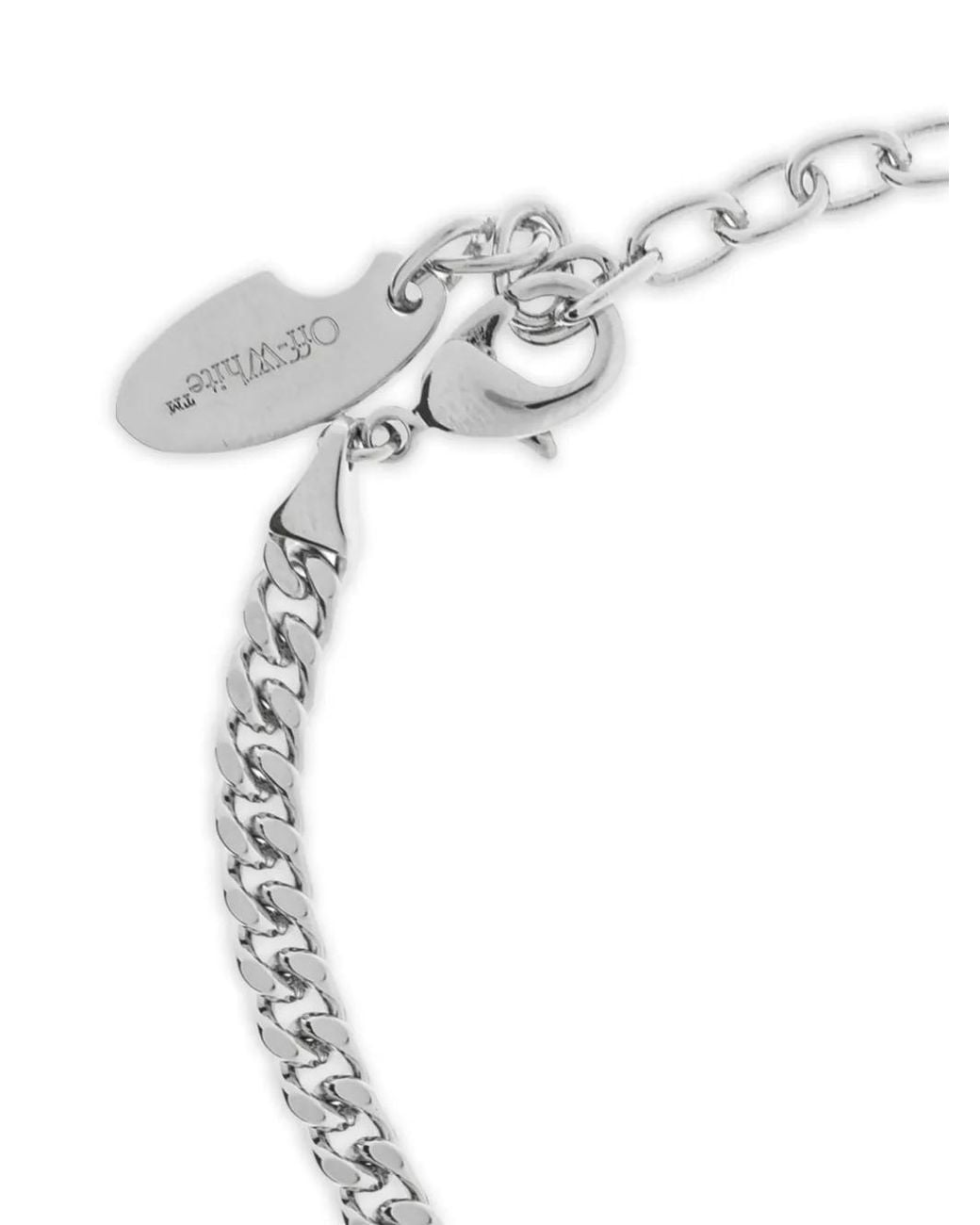 Off-White c/o Virgil Abloh White Arrows-Motif Curb-Link Bracelet for men